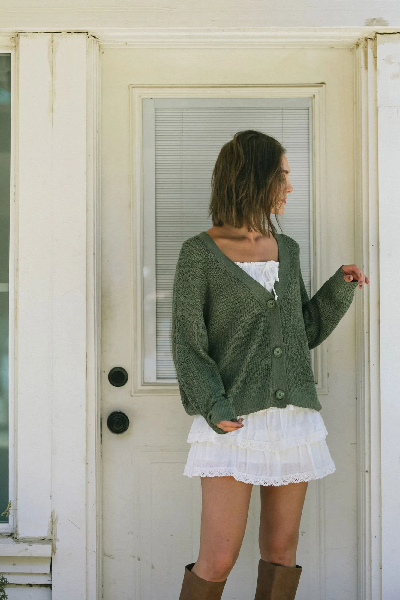 Winifred V-Neck Cardigan sold by Morning Lavender