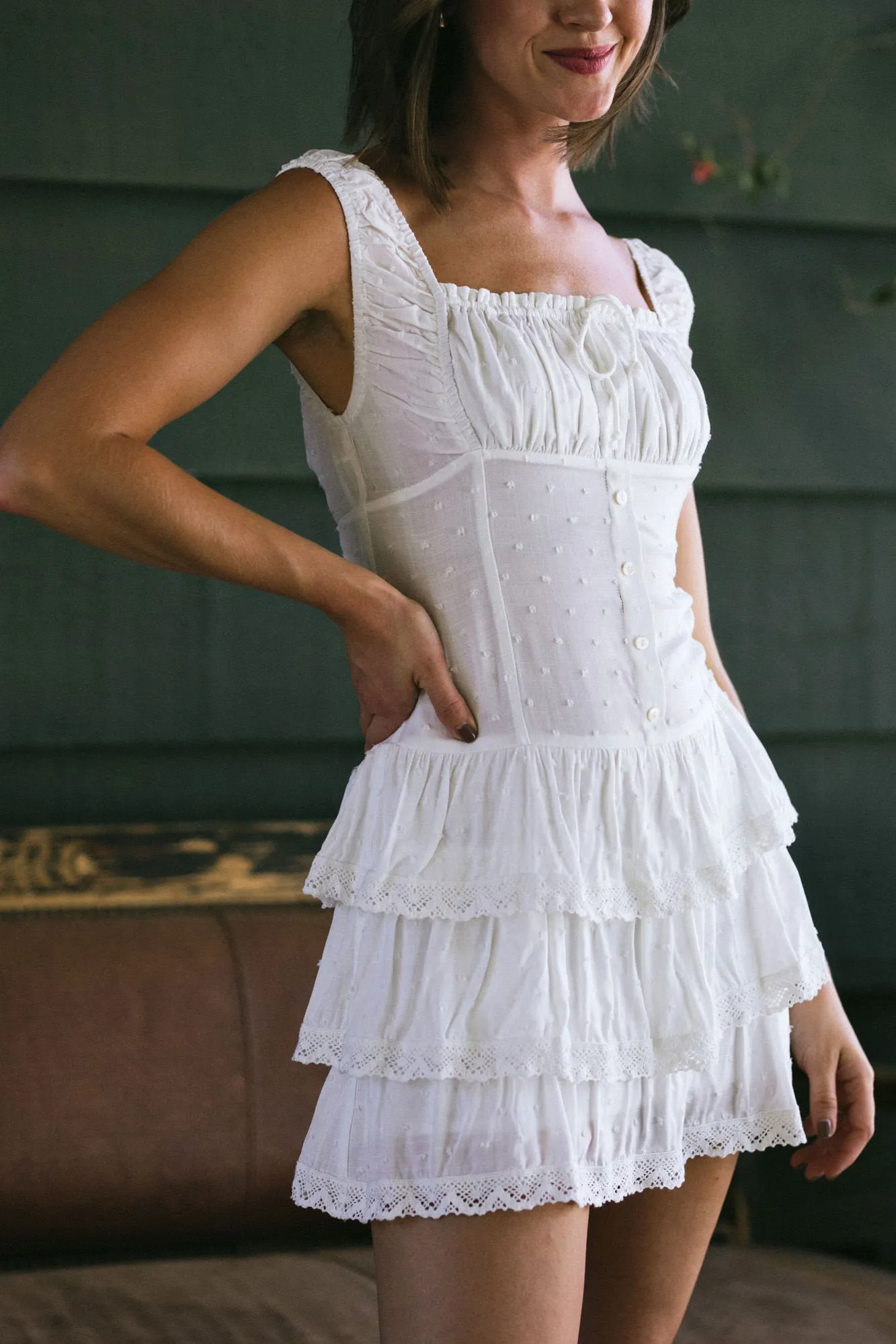 Kylie Ruffled Mini Dress sold by Morning Lavender