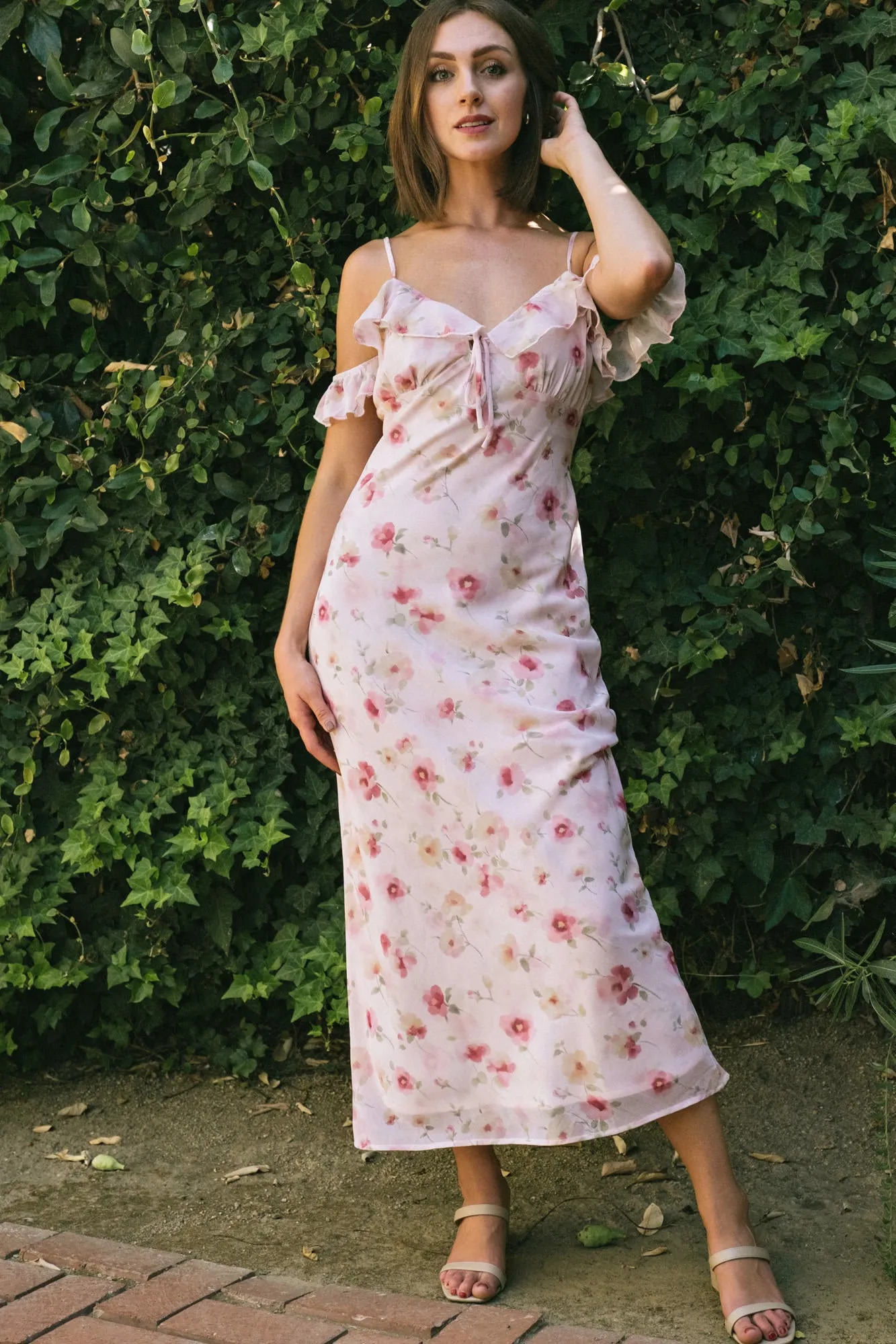 Kimberly Ruffled Floral Dress sold by Morning Lavender