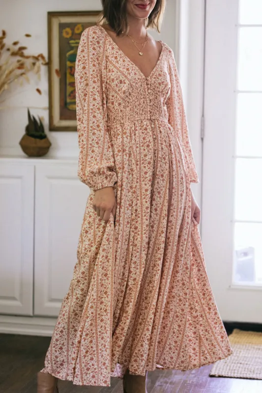 Dahlia Smocked Buttoned Dress sold by Morning Lavender