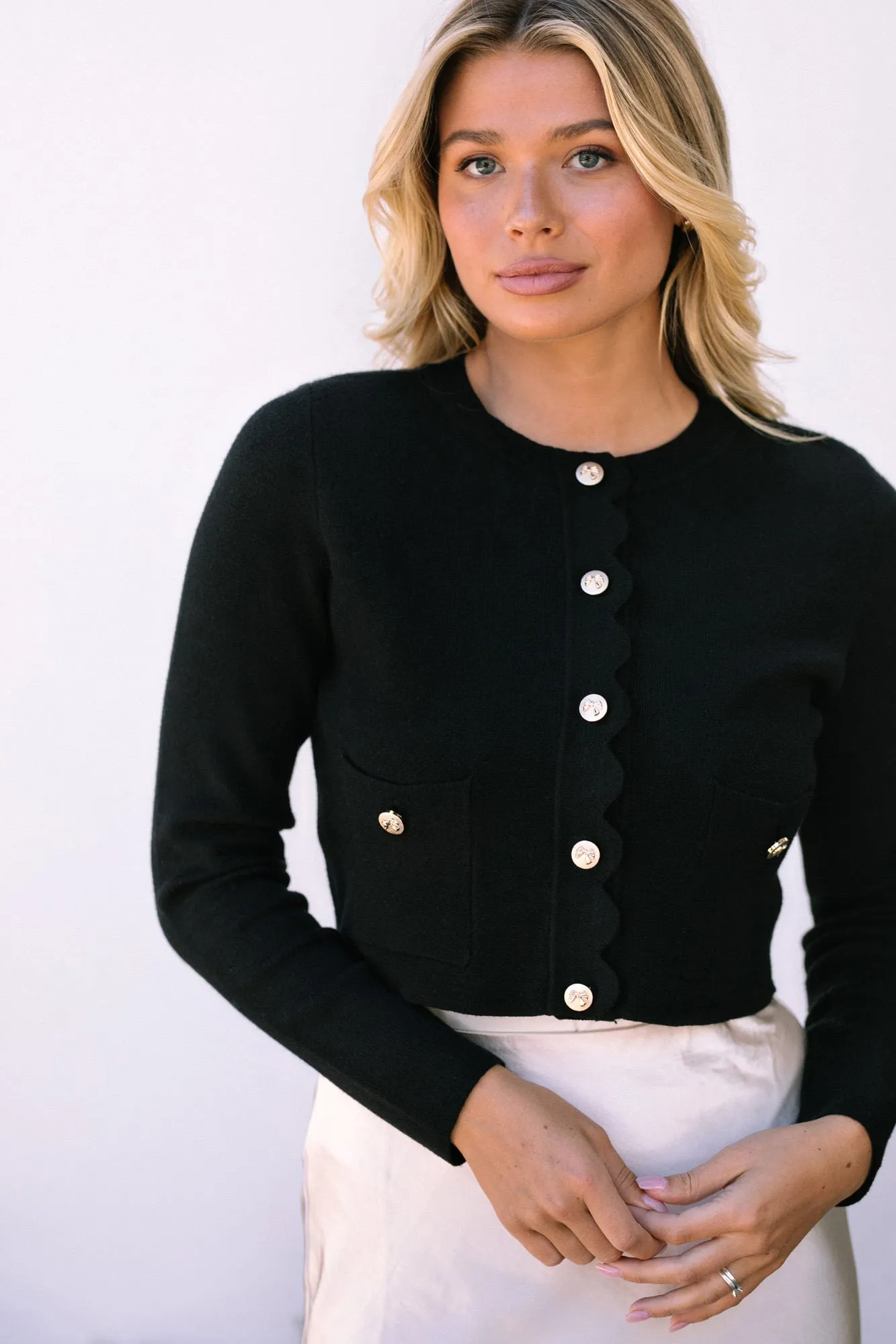 Jodie Scalloped Knit Cardigan sold by Morning Lavender