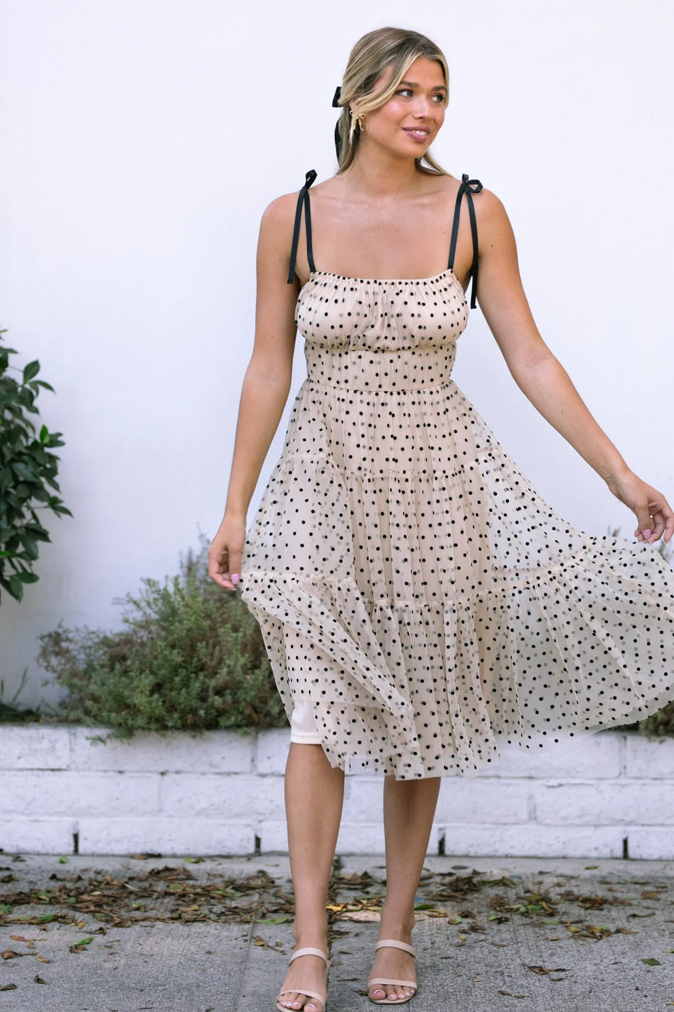 Isabelle Dotted Midi Dress sold by Morning Lavender product image thumbnail 4