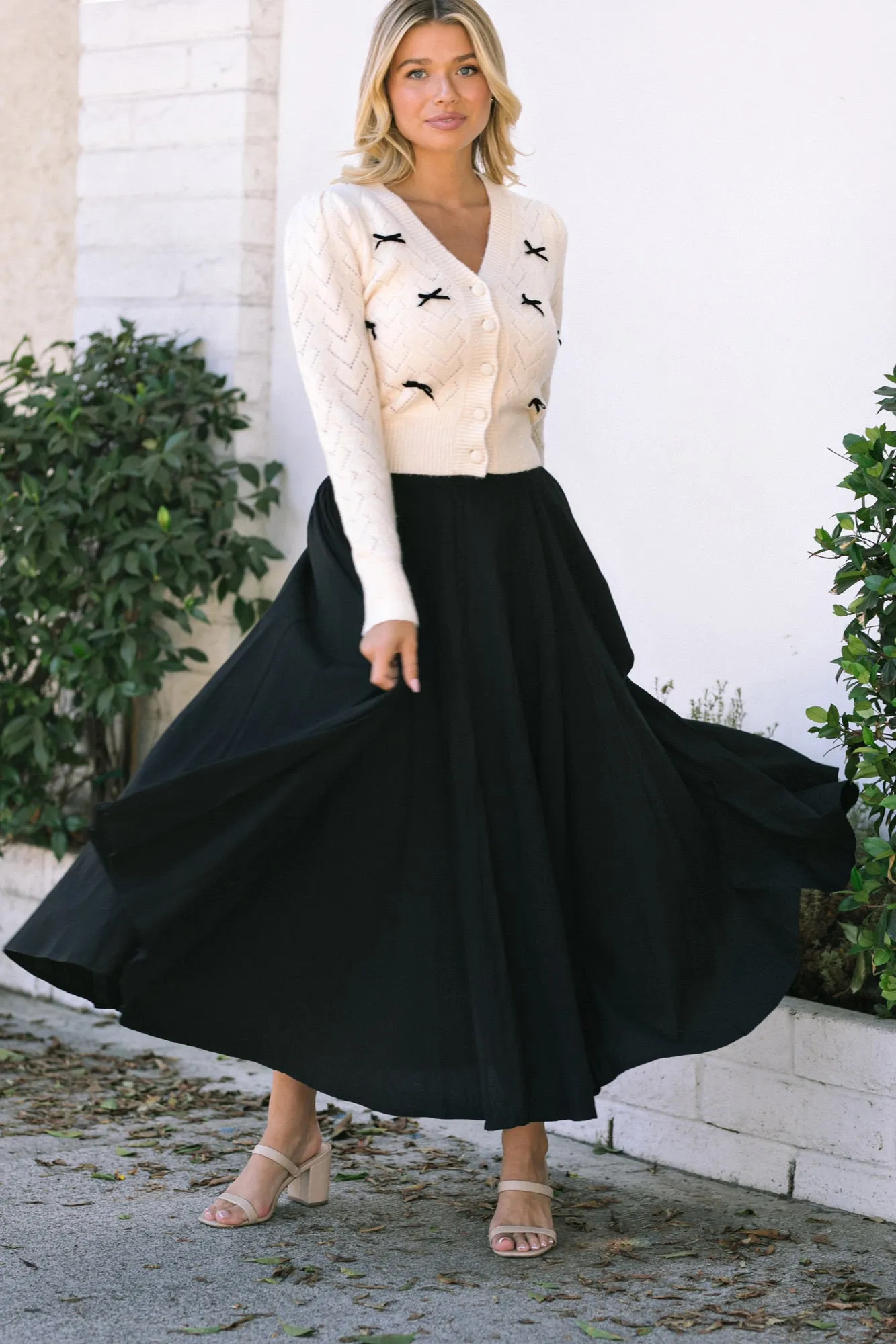 Eve Pointelle Bow Cardigan sold by Morning Lavender product image thumbnail 4