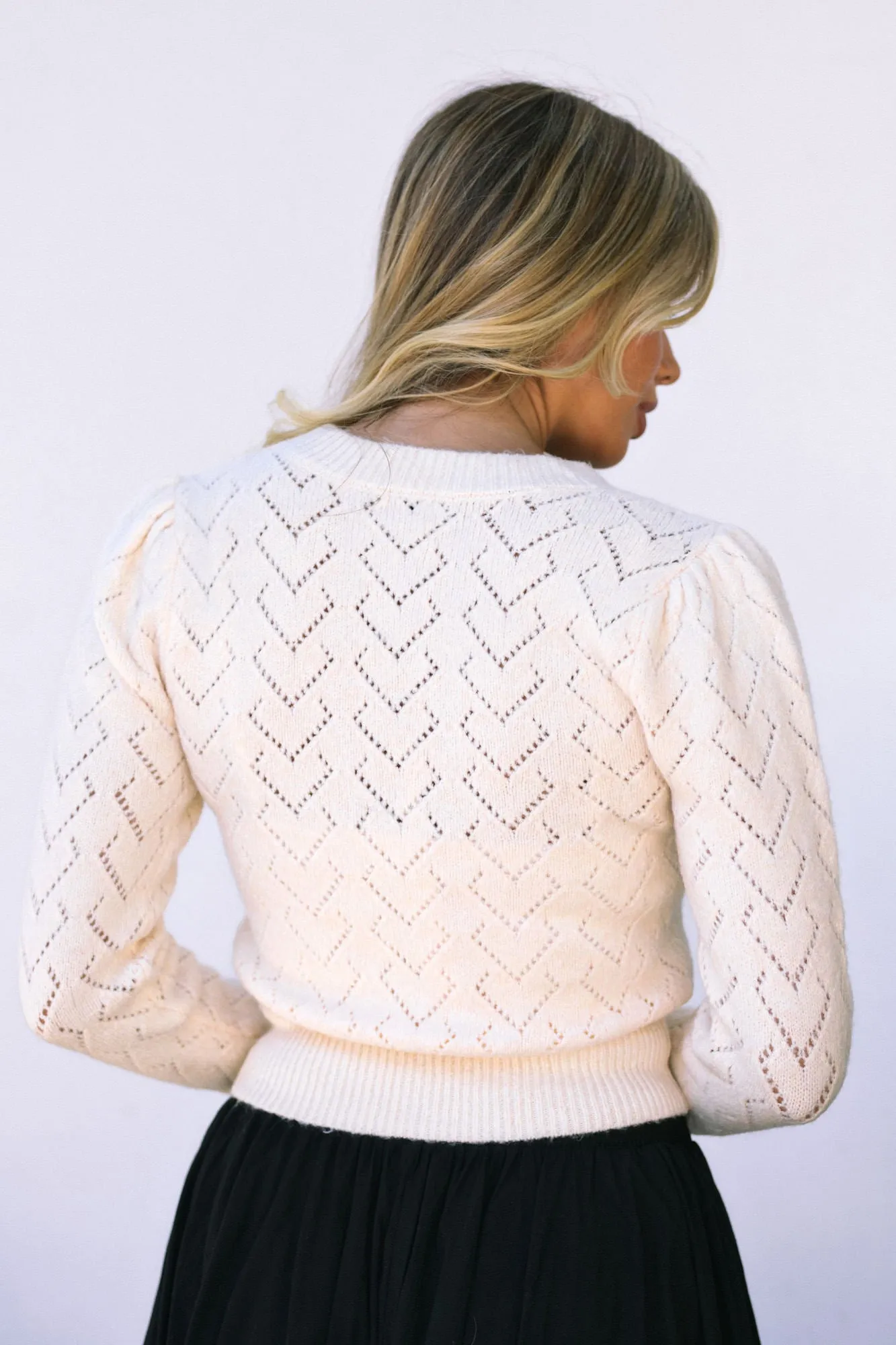 Eve Pointelle Bow Cardigan sold by Morning Lavender product image thumbnail 5