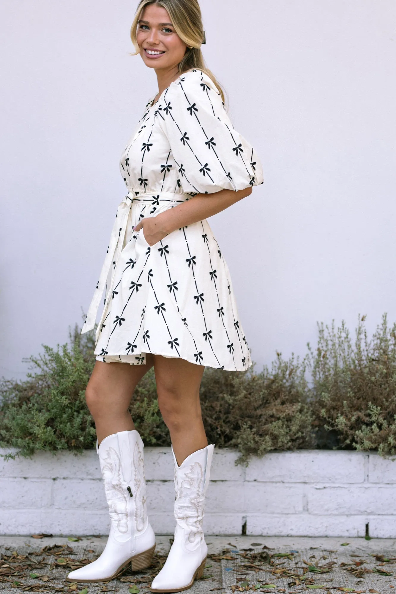 Atlas Bow Mini Dress sold by Morning Lavender product image thumbnail 5