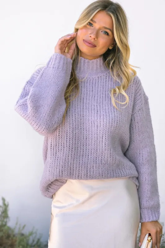 Viola Oversized Mockneck Sweater sold by Morning Lavender