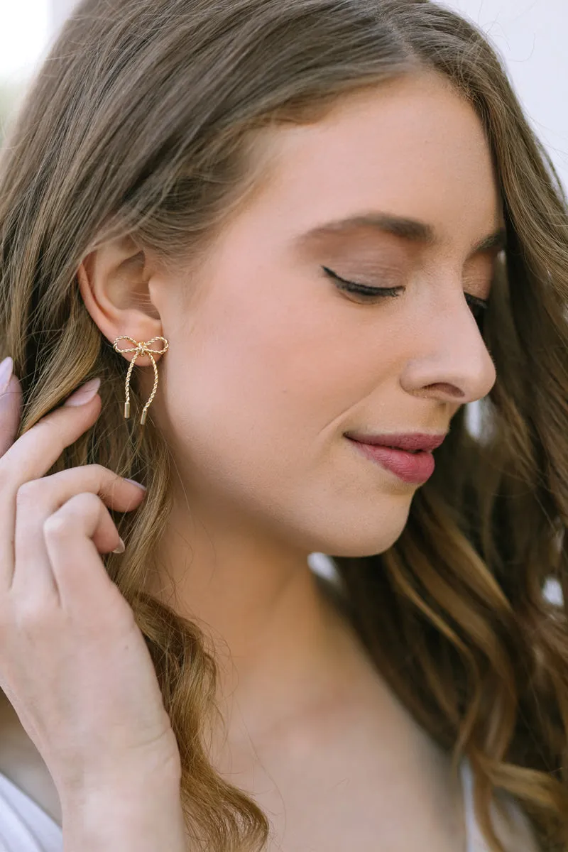 Victoria Twisted Bow Earrings sold by Morning Lavender