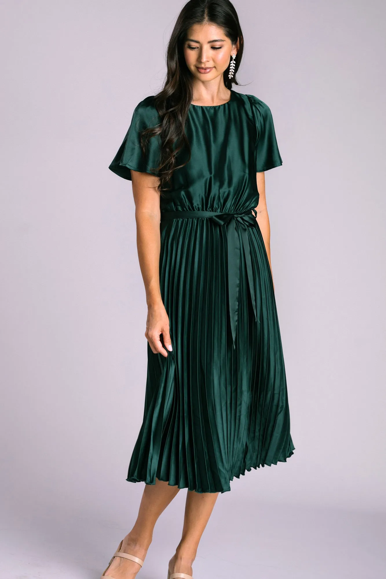Selena Satin Pleated Dress sold by Morning Lavender product image thumbnail 3