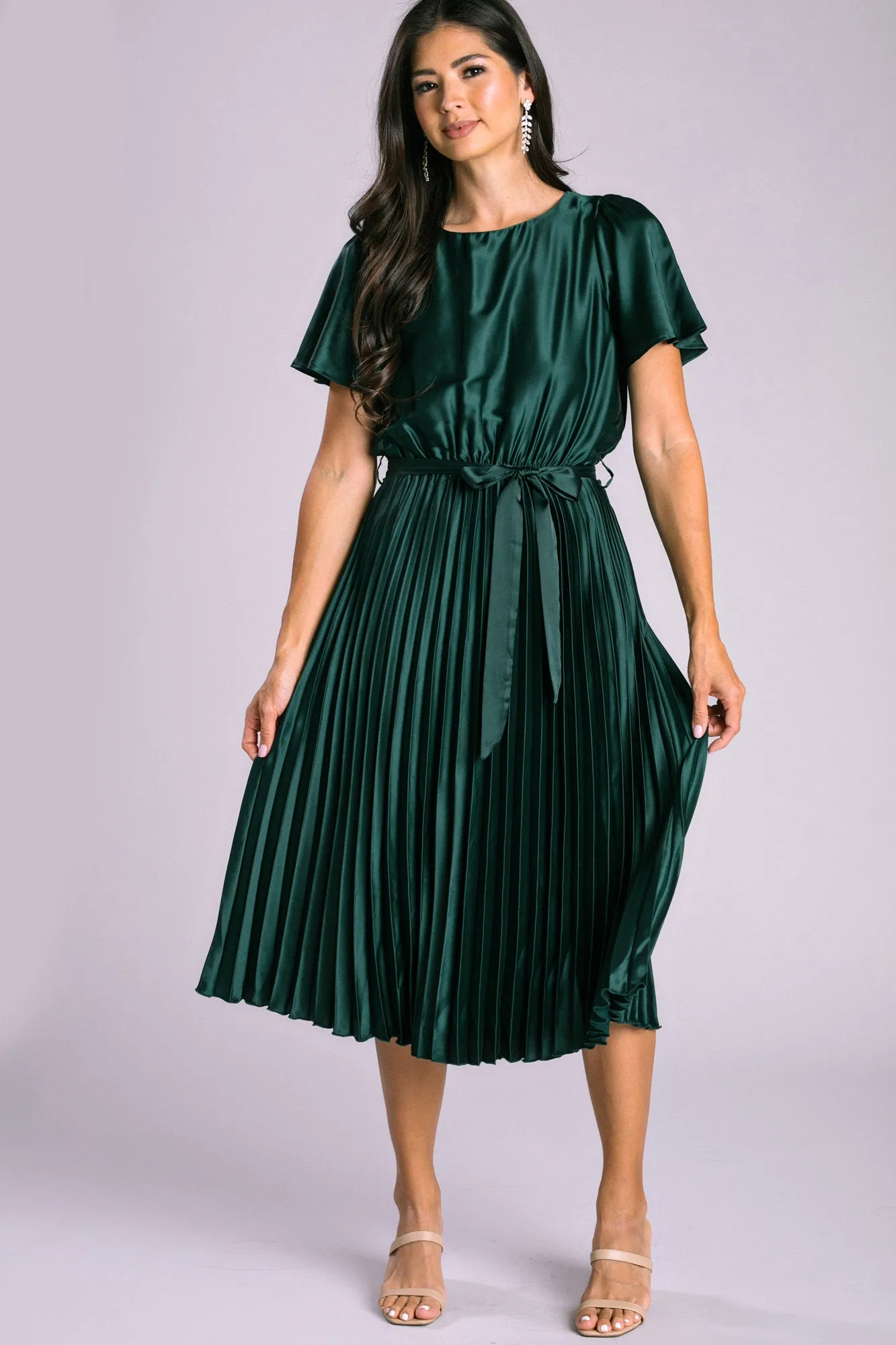 Selena Satin Pleated Dress sold by Morning Lavender product image thumbnail 5