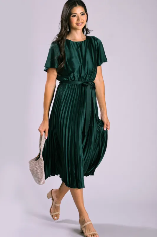 Selena Satin Pleated Dress sold by Morning Lavender