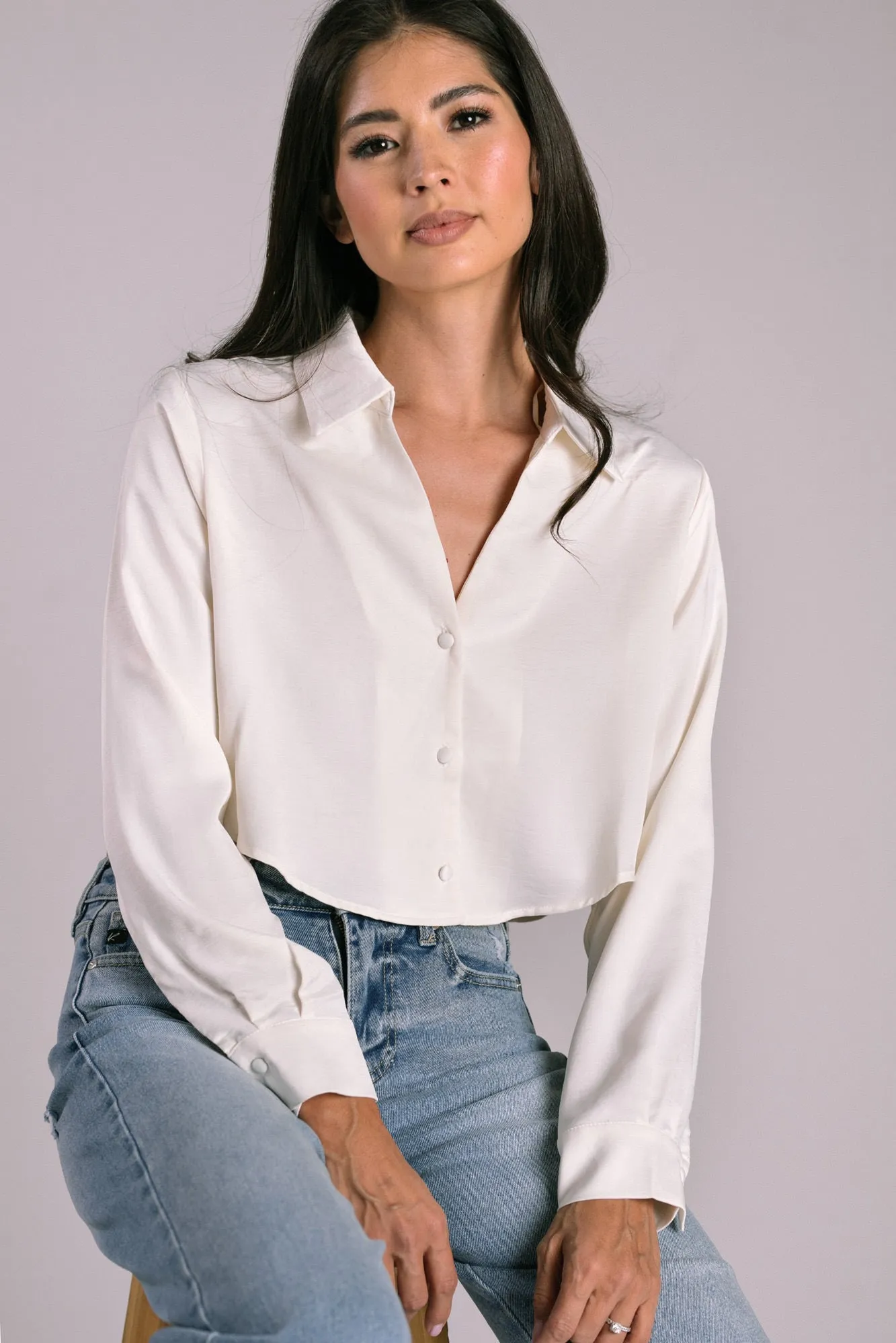 Ryan Cropped Buttoned Shirt sold by Morning Lavender