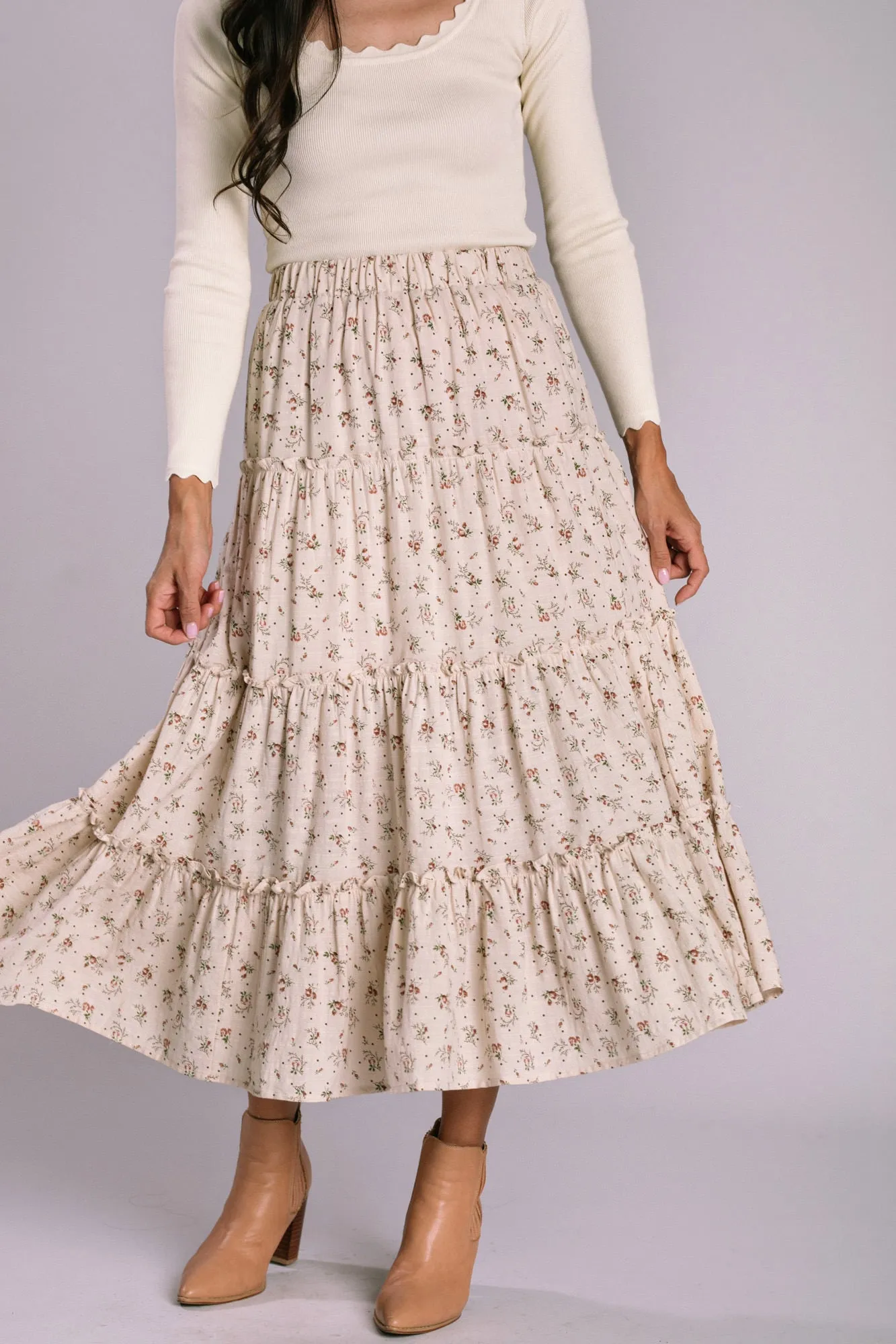 Meryl Floral Tiered Skirt sold by Morning Lavender product image thumbnail 3
