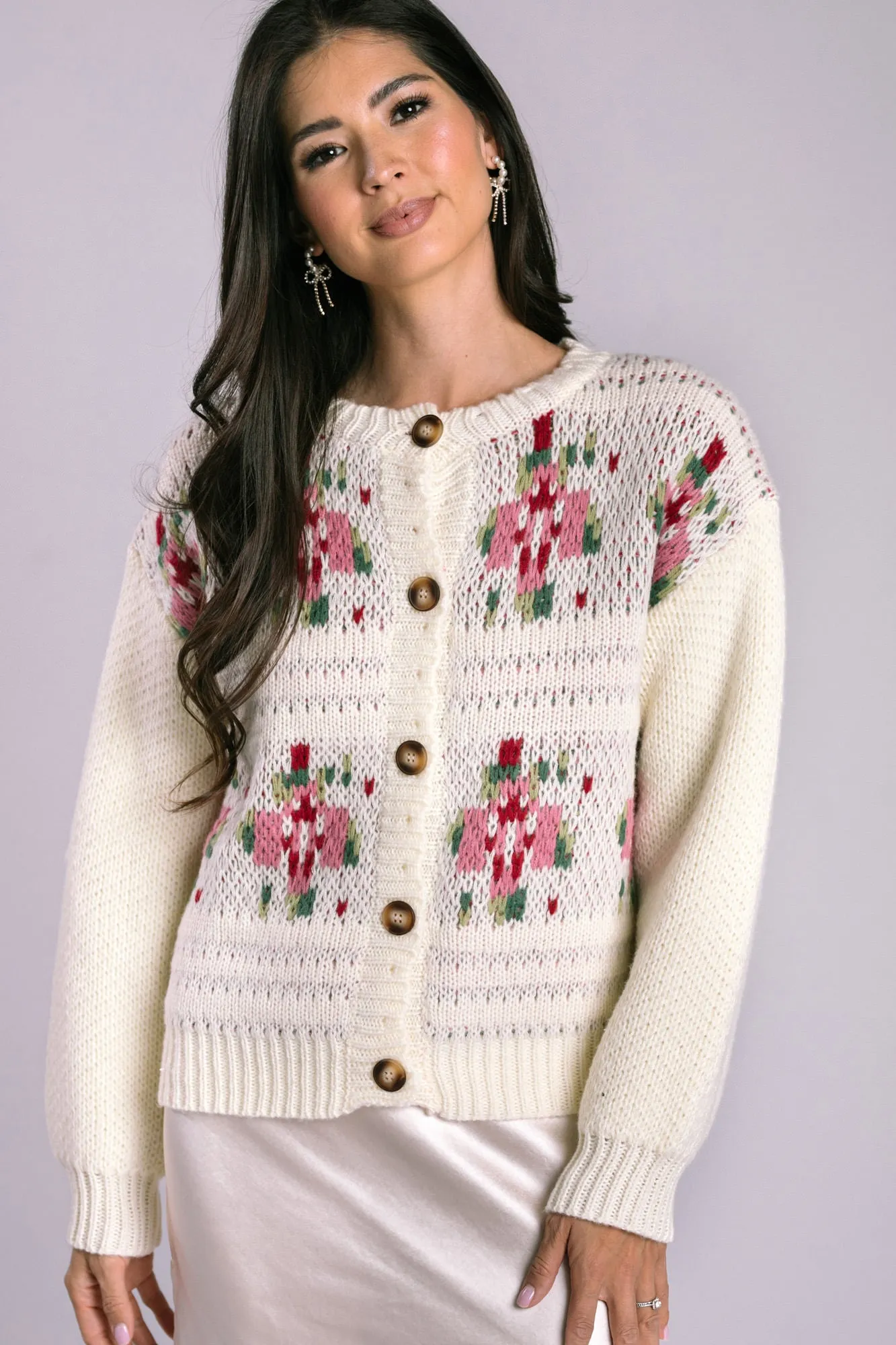 Maisie Floral Knit Cardigan sold by Morning Lavender