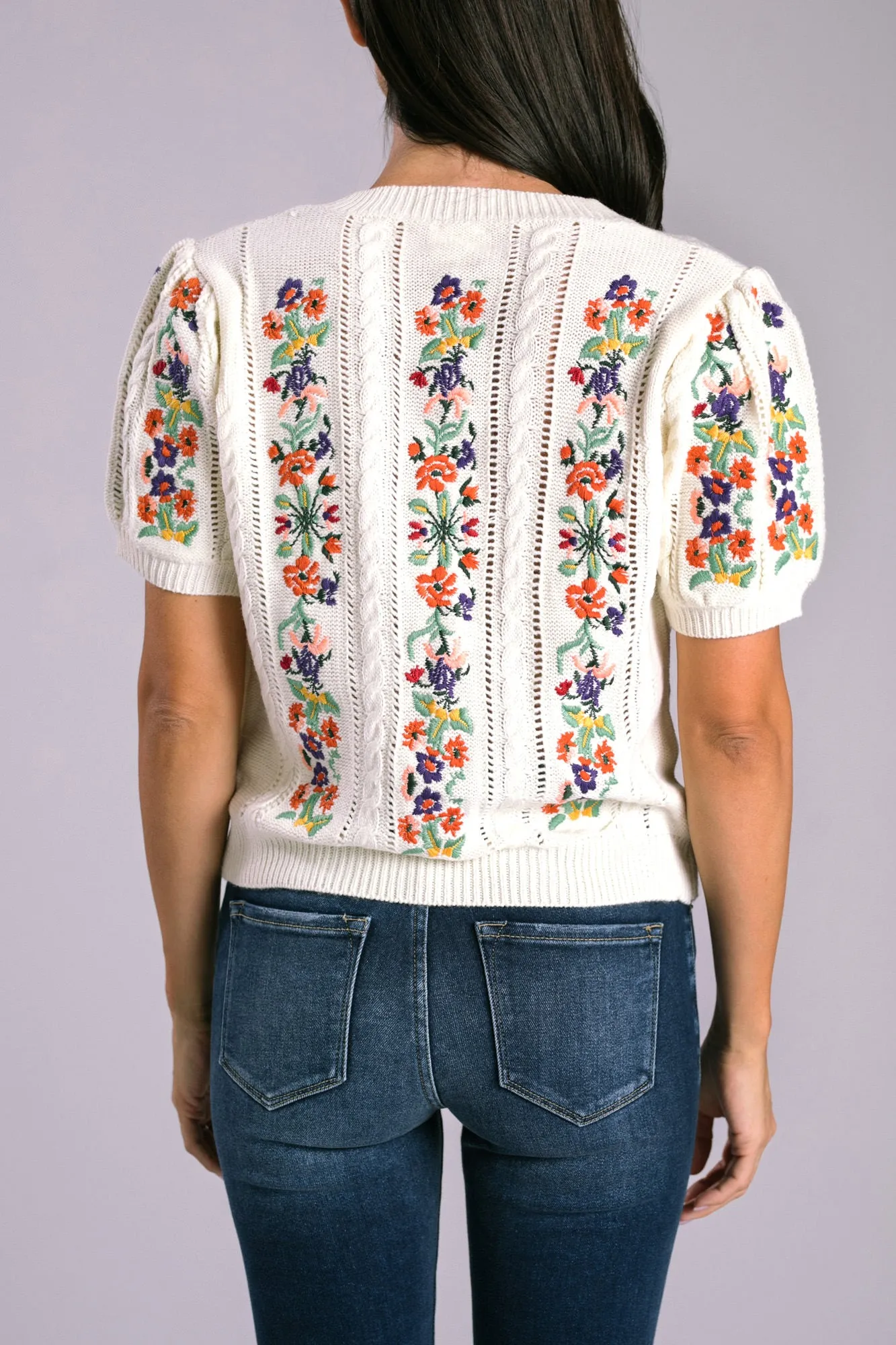Lucille Embroidered Knit Top sold by Morning Lavender product image thumbnail 4
