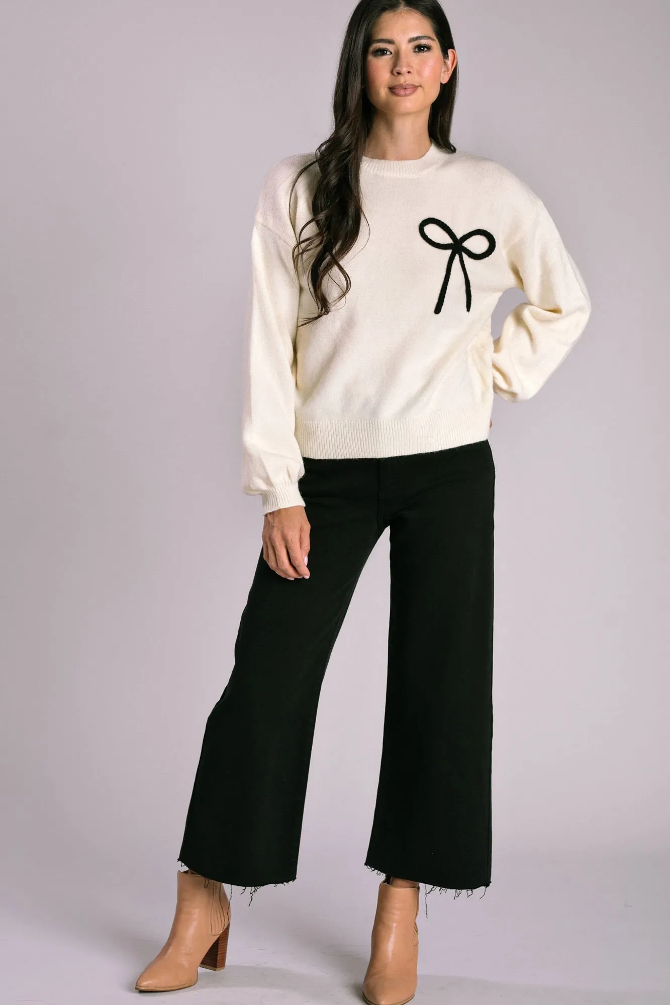 Leanne Bow Embroidered Sweater sold by Morning Lavender product image thumbnail 5