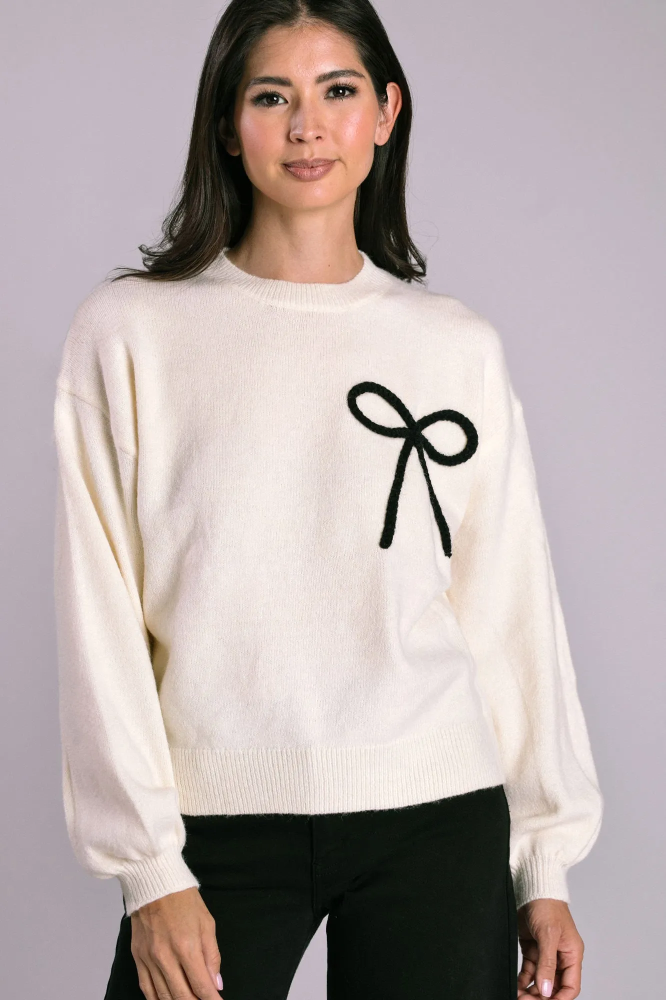 Leanne Bow Embroidered Sweater sold by Morning Lavender product image thumbnail 2