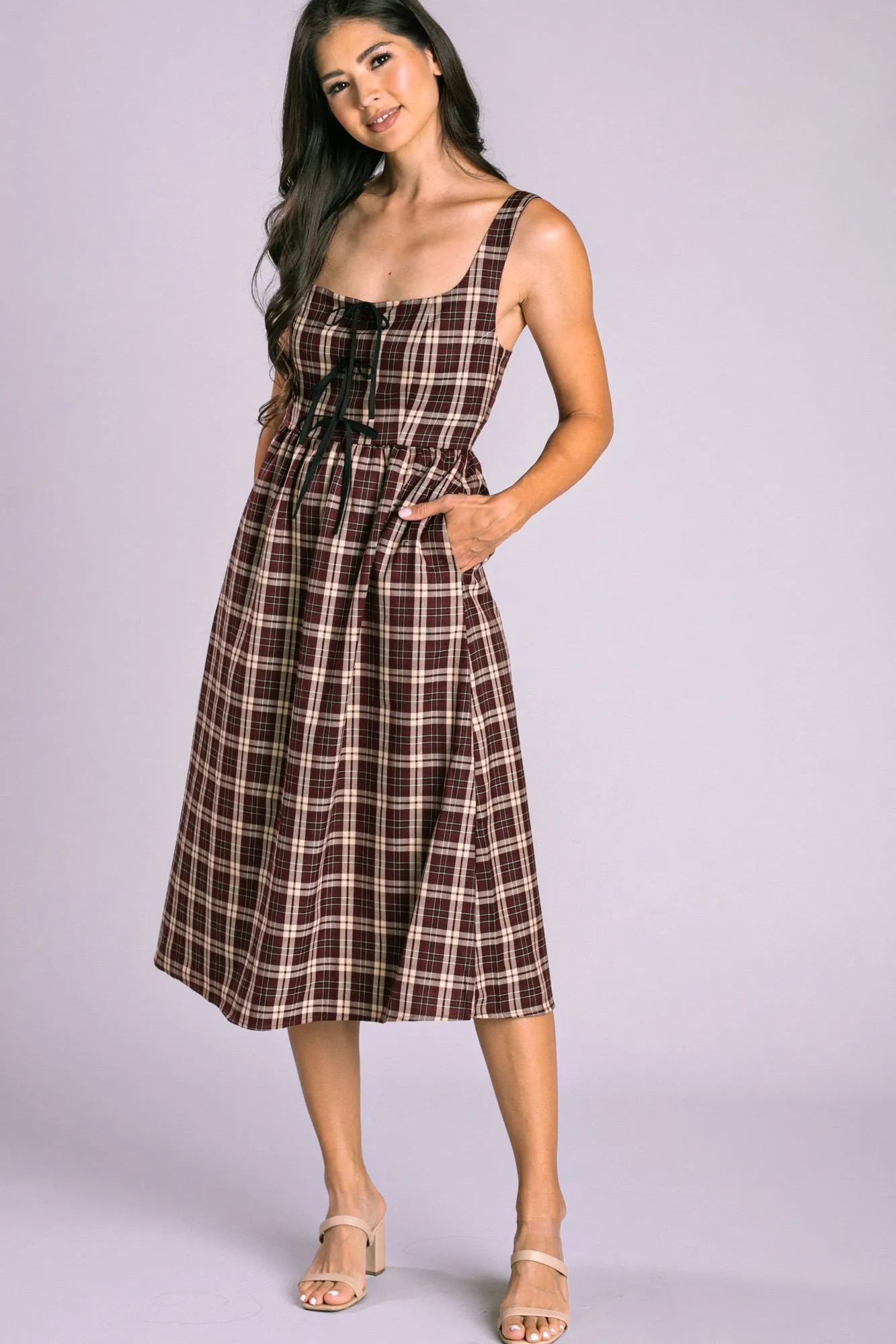 Holly Plaid Bow Dress sold by Morning Lavender product image thumbnail 5