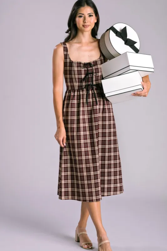 Holly Plaid Bow Dress sold by Morning Lavender