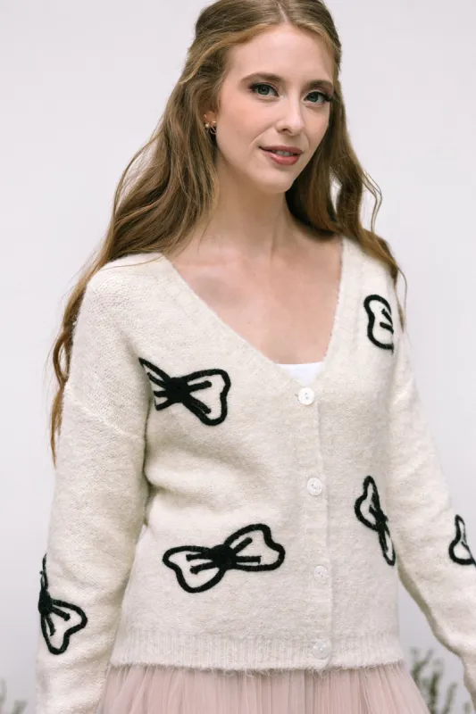 Mary Bow Embroidered Cardigan sold by Morning Lavender