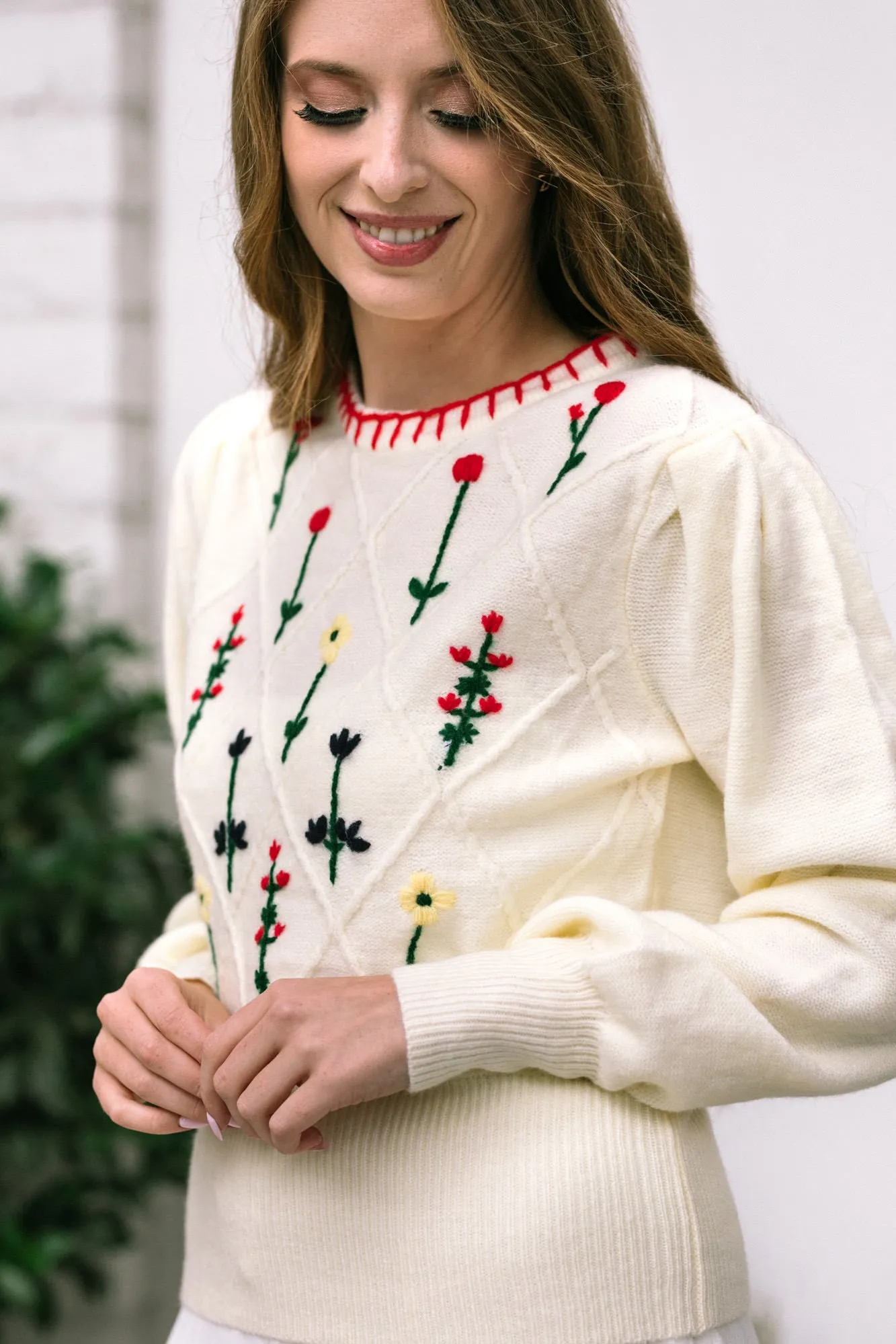 Magnolia Floral Embroidered Sweater sold by Morning Lavender product image thumbnail 4
