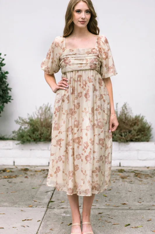 Adriana Puff Sleeve Midi Dress sold by Morning Lavender