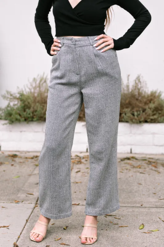 Abigail Herringbone Woven Trousers sold by Morning Lavender