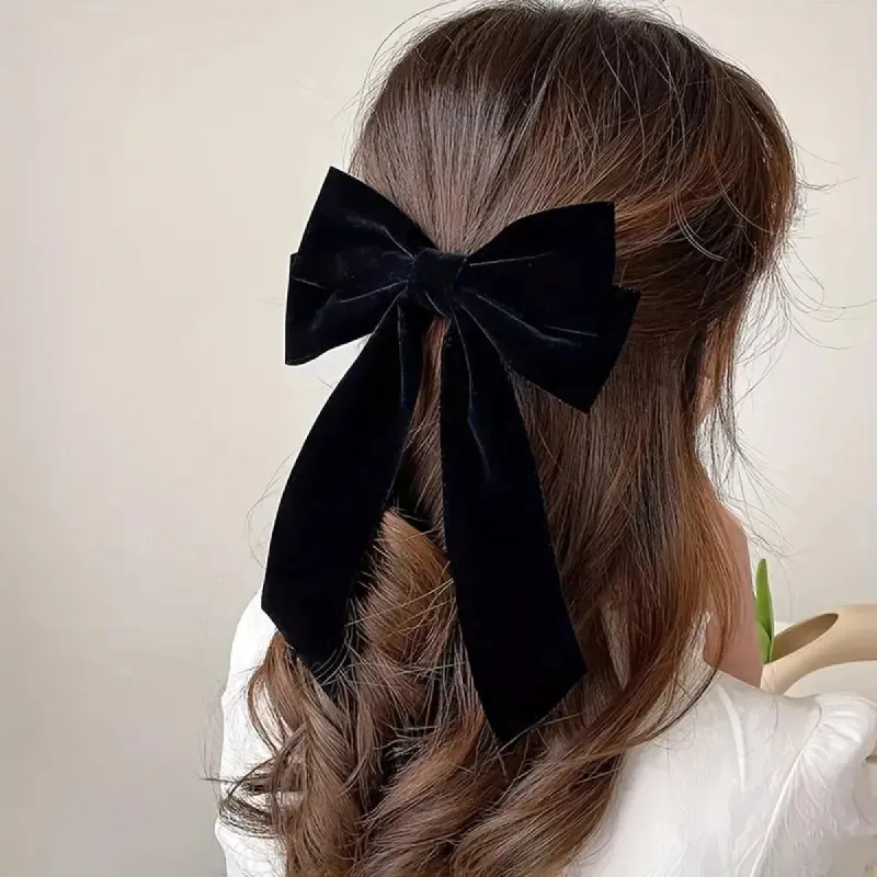 Trudy Velvet Bow Hair Clip sold by Morning Lavender
