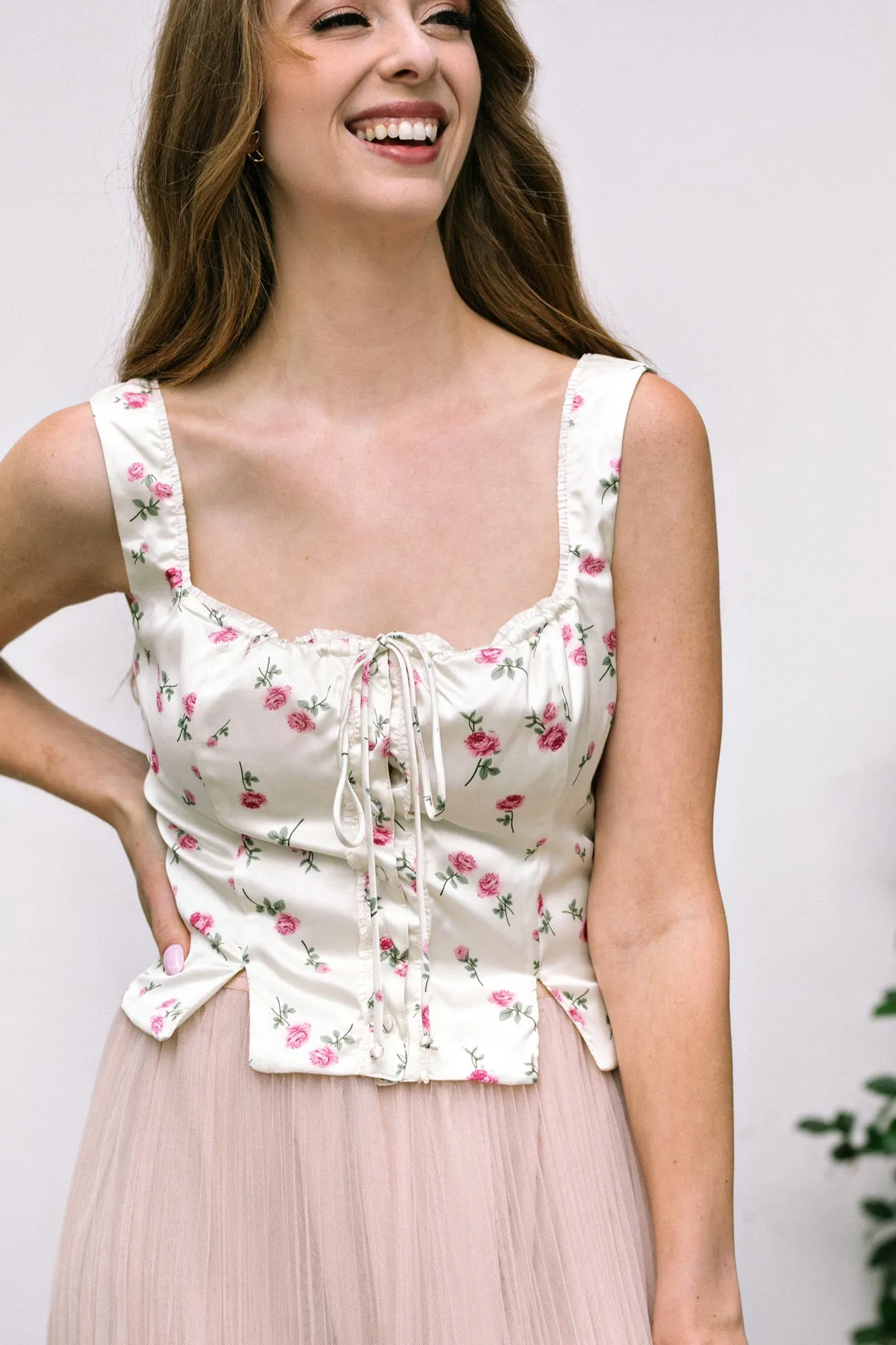 Liana Satin Floral Tank sold by Morning Lavender