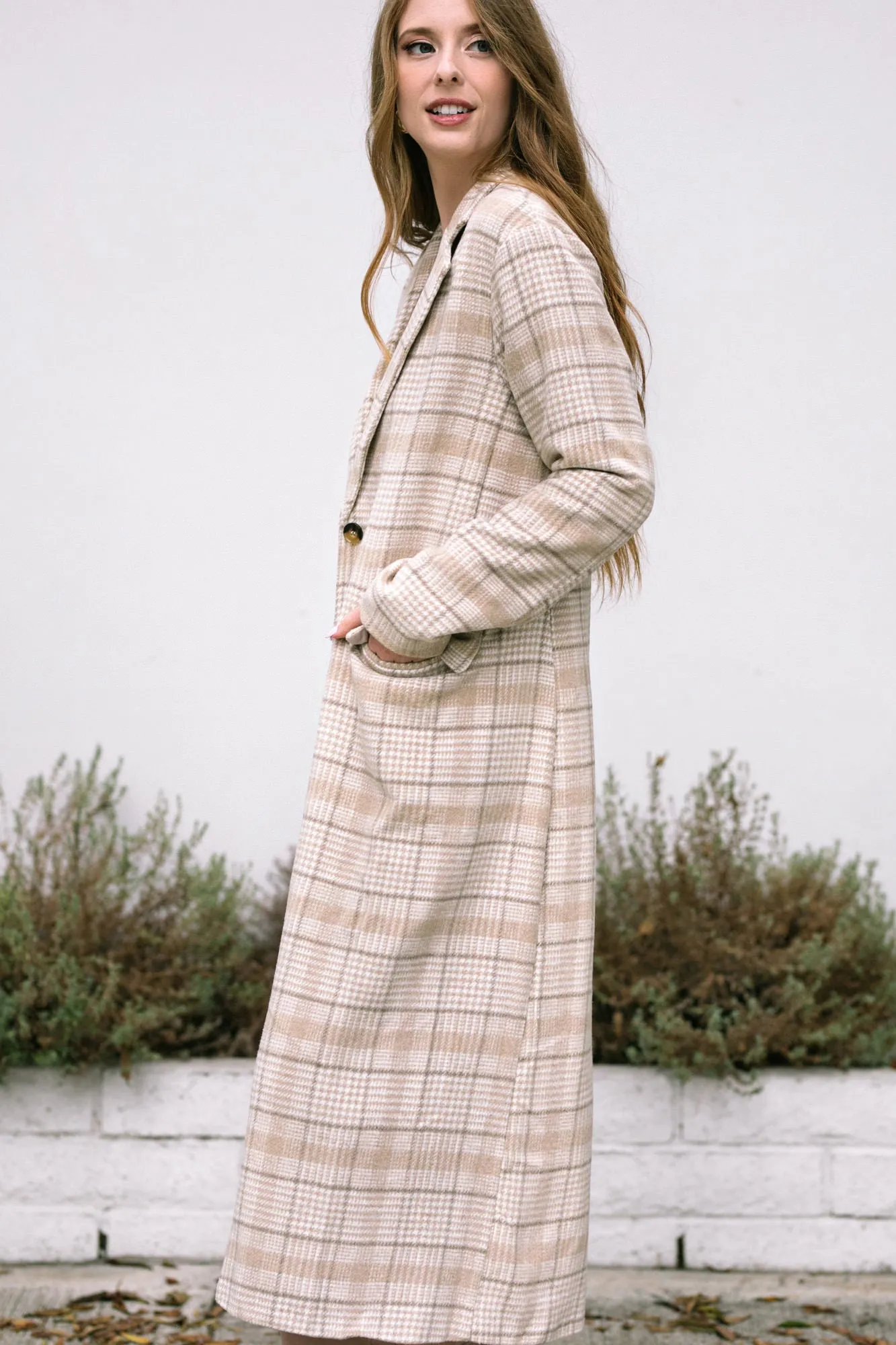 Lennon Longline Plaid Coat sold by Morning Lavender product image thumbnail 2