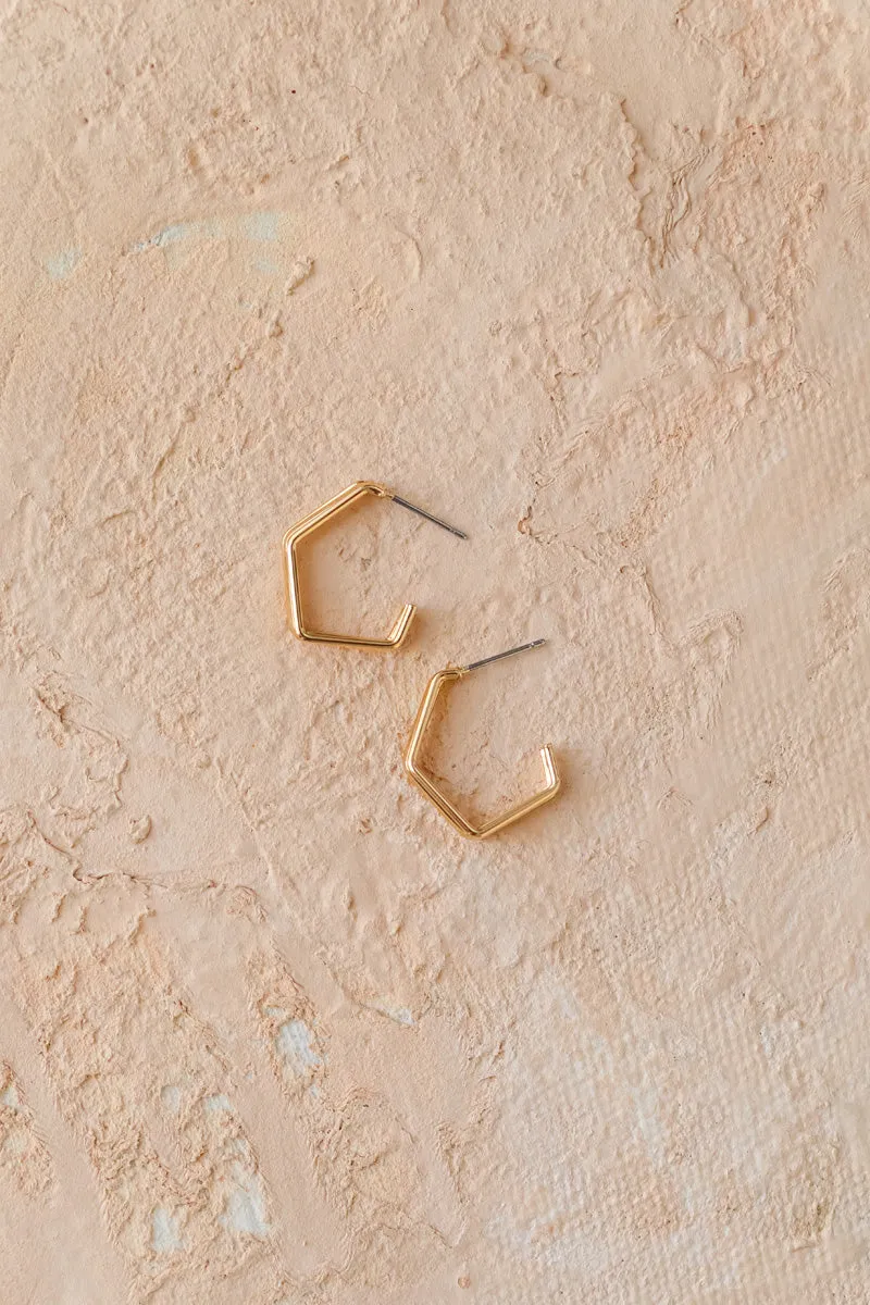 Pauline Hexagon Huggie Earrings sold by Morning Lavender product image thumbnail 2