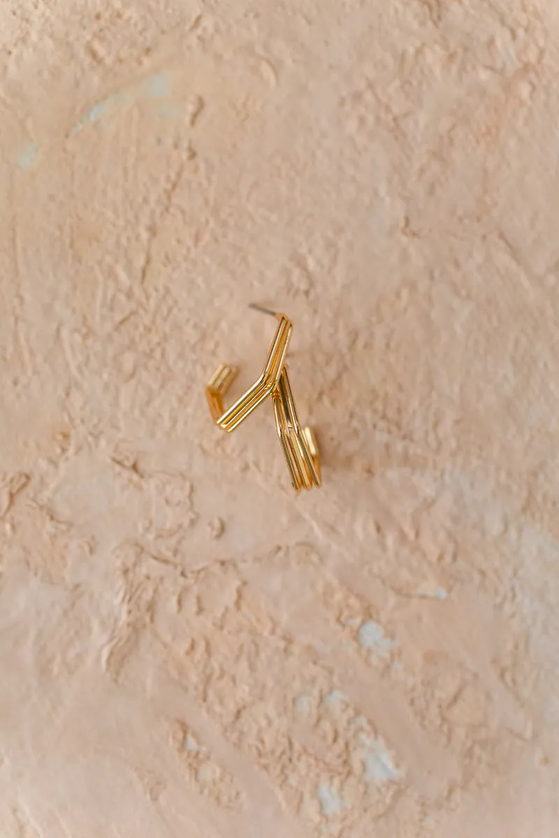 Pauline Hexagon Huggie Earrings sold by Morning Lavender product image thumbnail 3