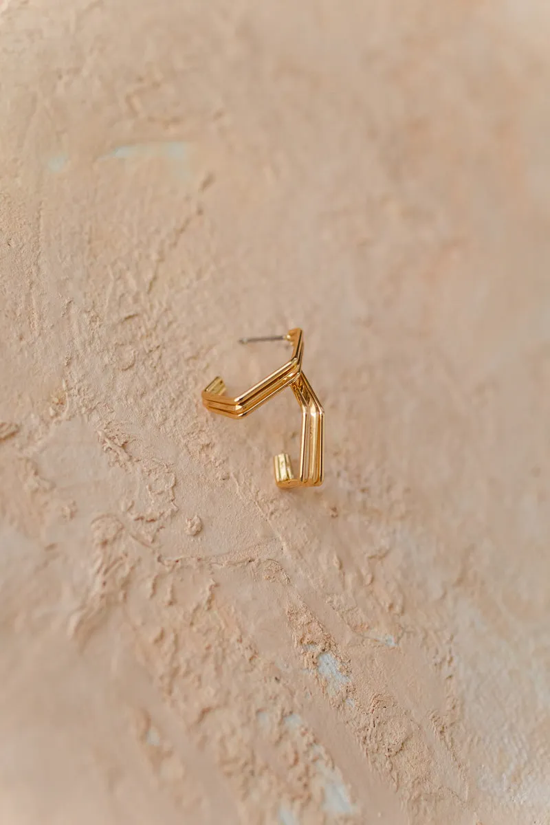 Pauline Hexagon Huggie Earrings sold by Morning Lavender product image thumbnail 4