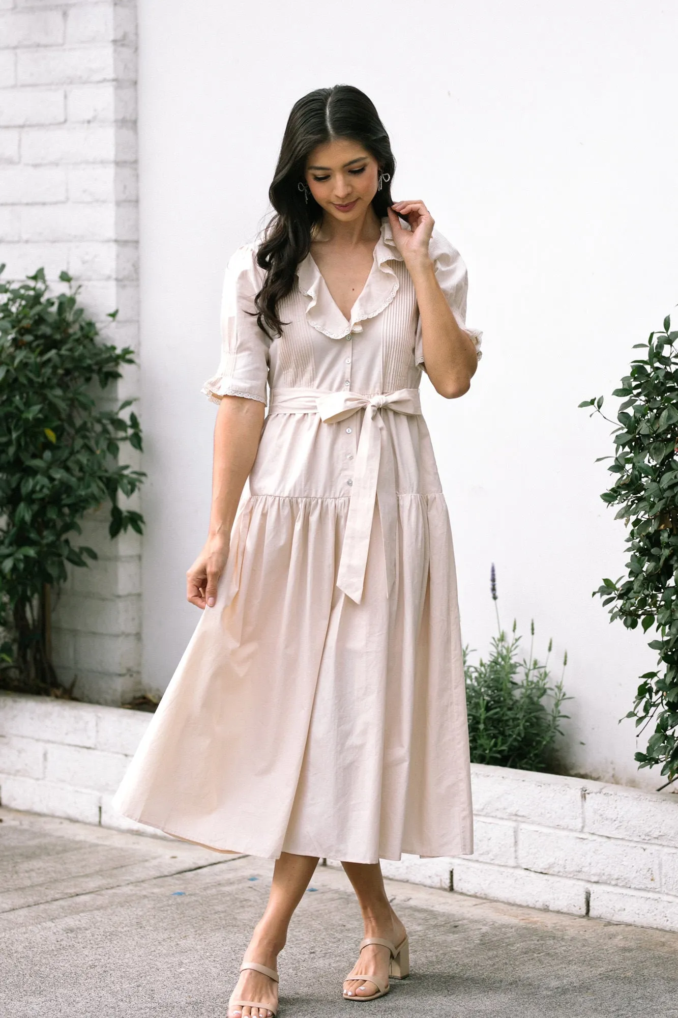 Ruth Ruffle Collared Dress sold by Morning Lavender