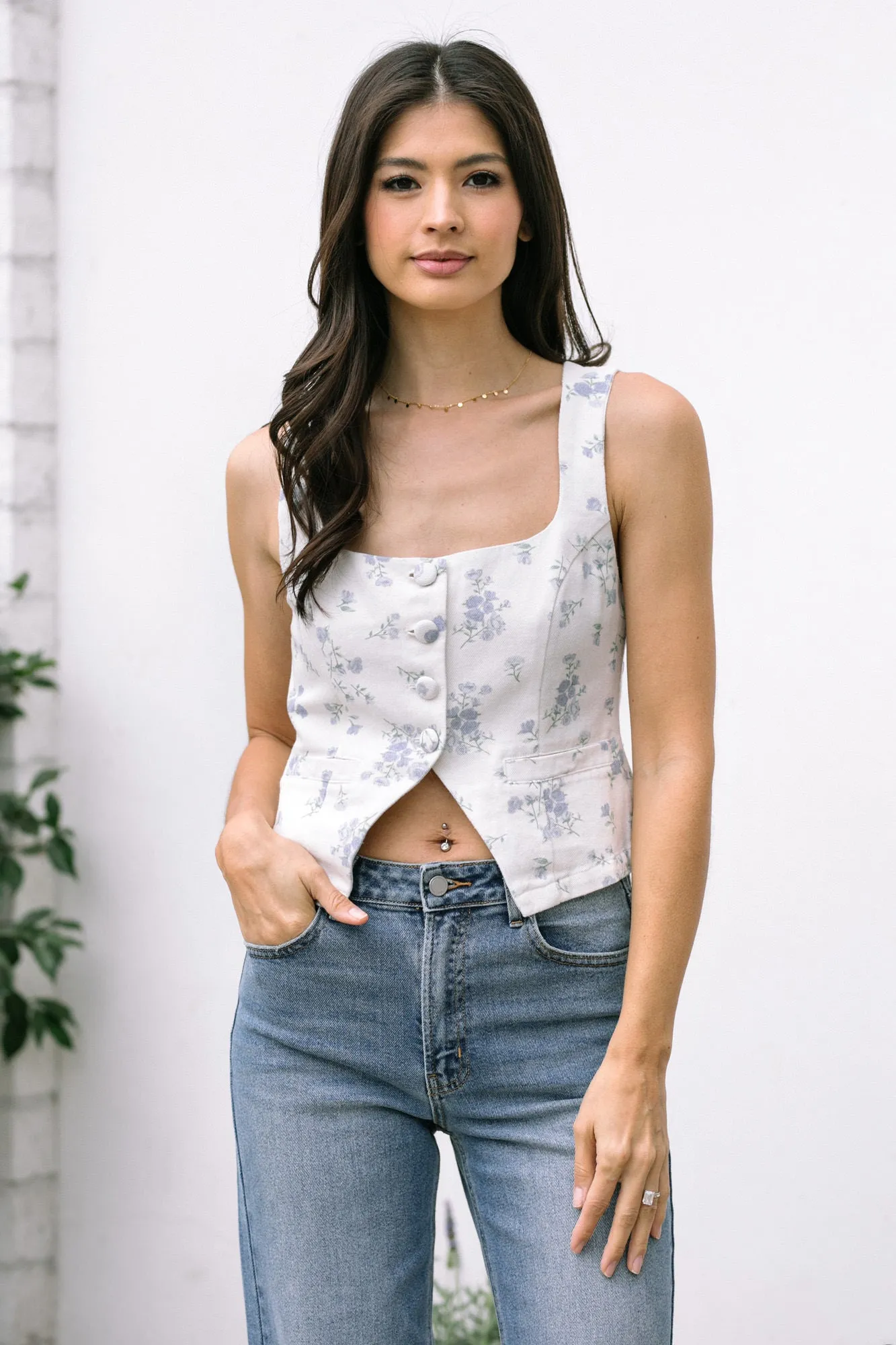 Mayra Buttoned Vest Top sold by Morning Lavender product image thumbnail 2