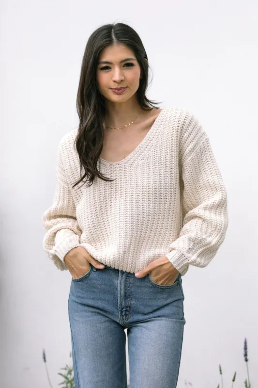 Maggie V-Neck Sweater sold by Morning Lavender