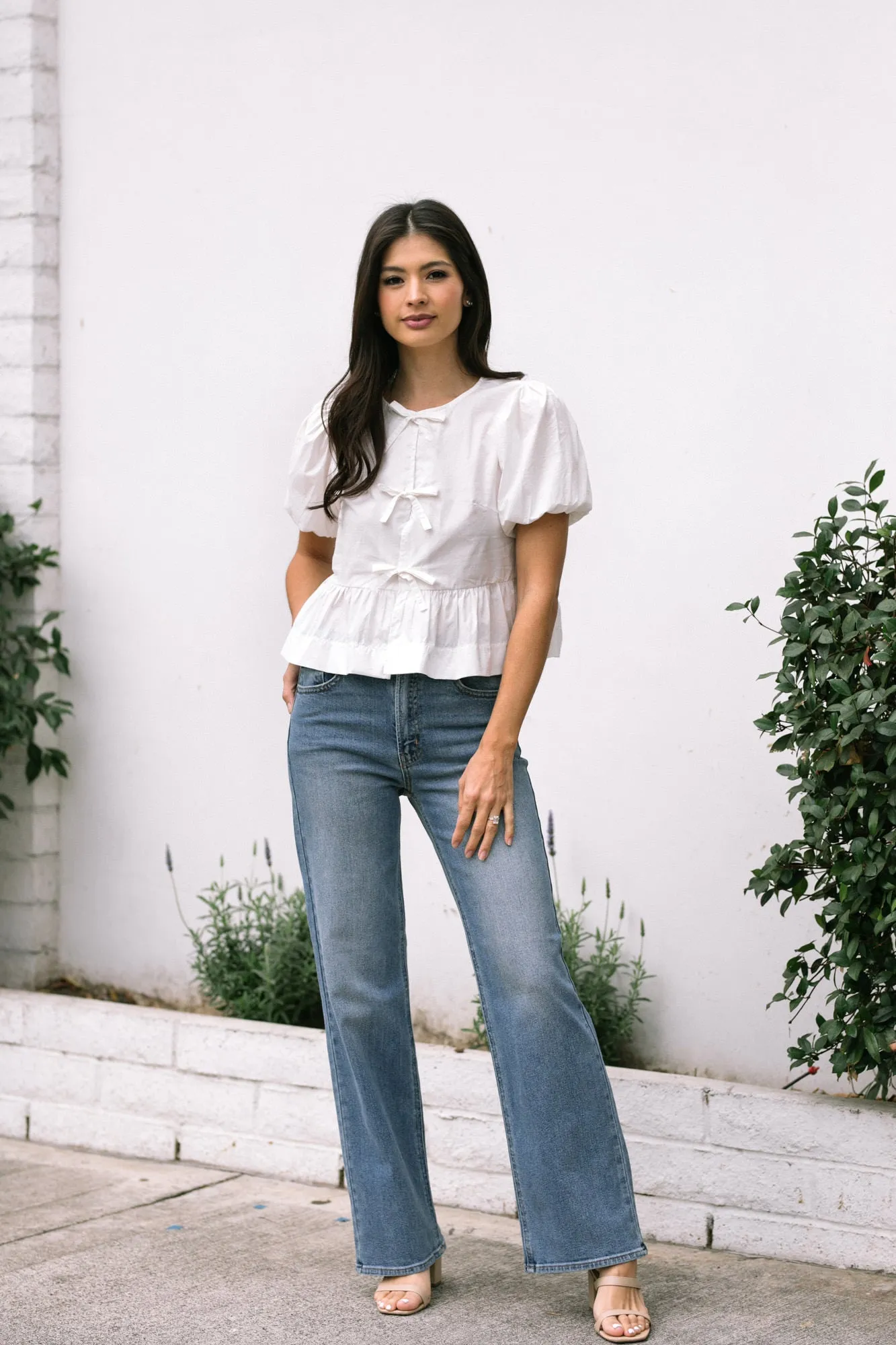 Blaire Puff Sleeve Bow Blouse sold by Morning Lavender product image thumbnail 5