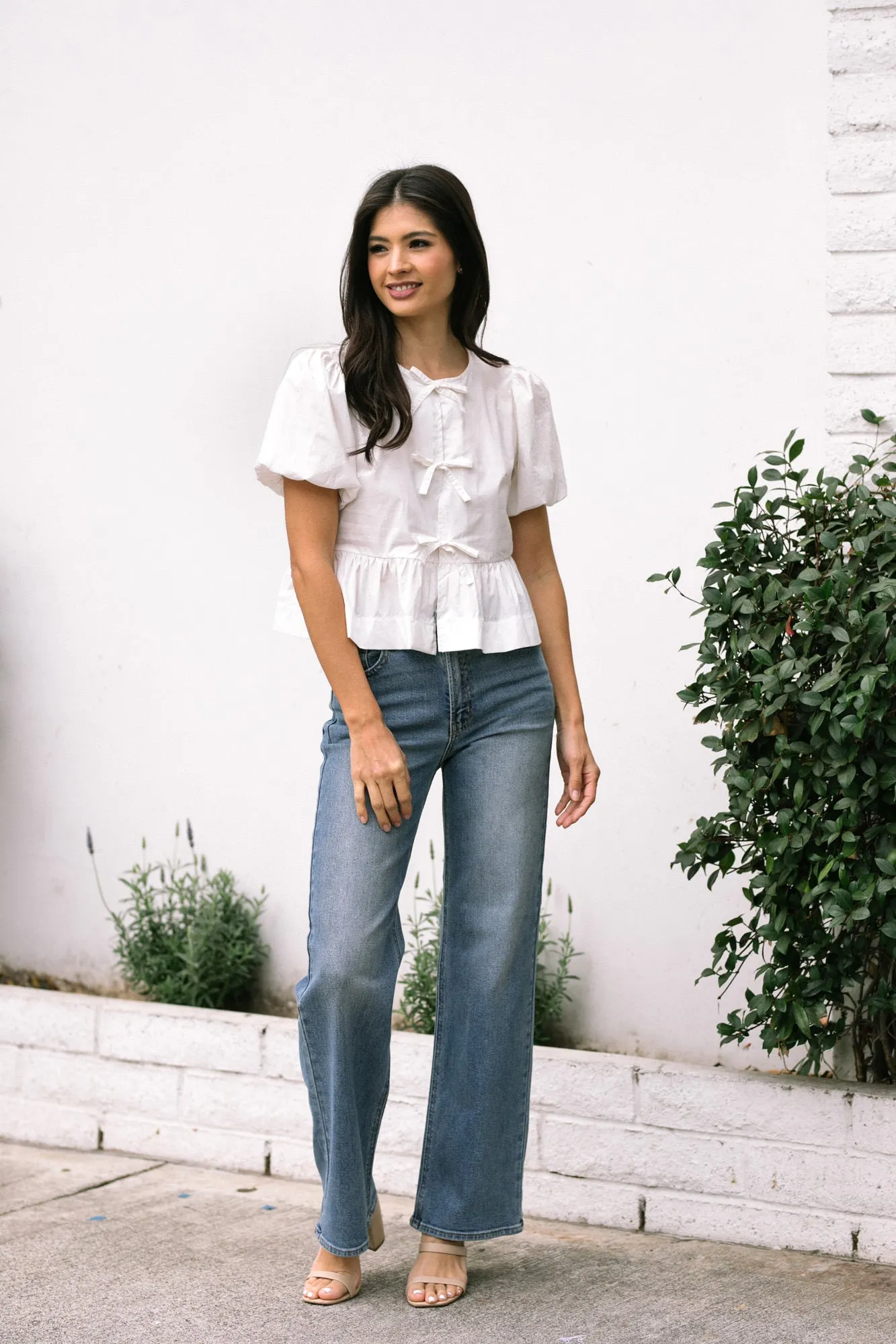 Blaire Puff Sleeve Bow Blouse sold by Morning Lavender product image thumbnail 2