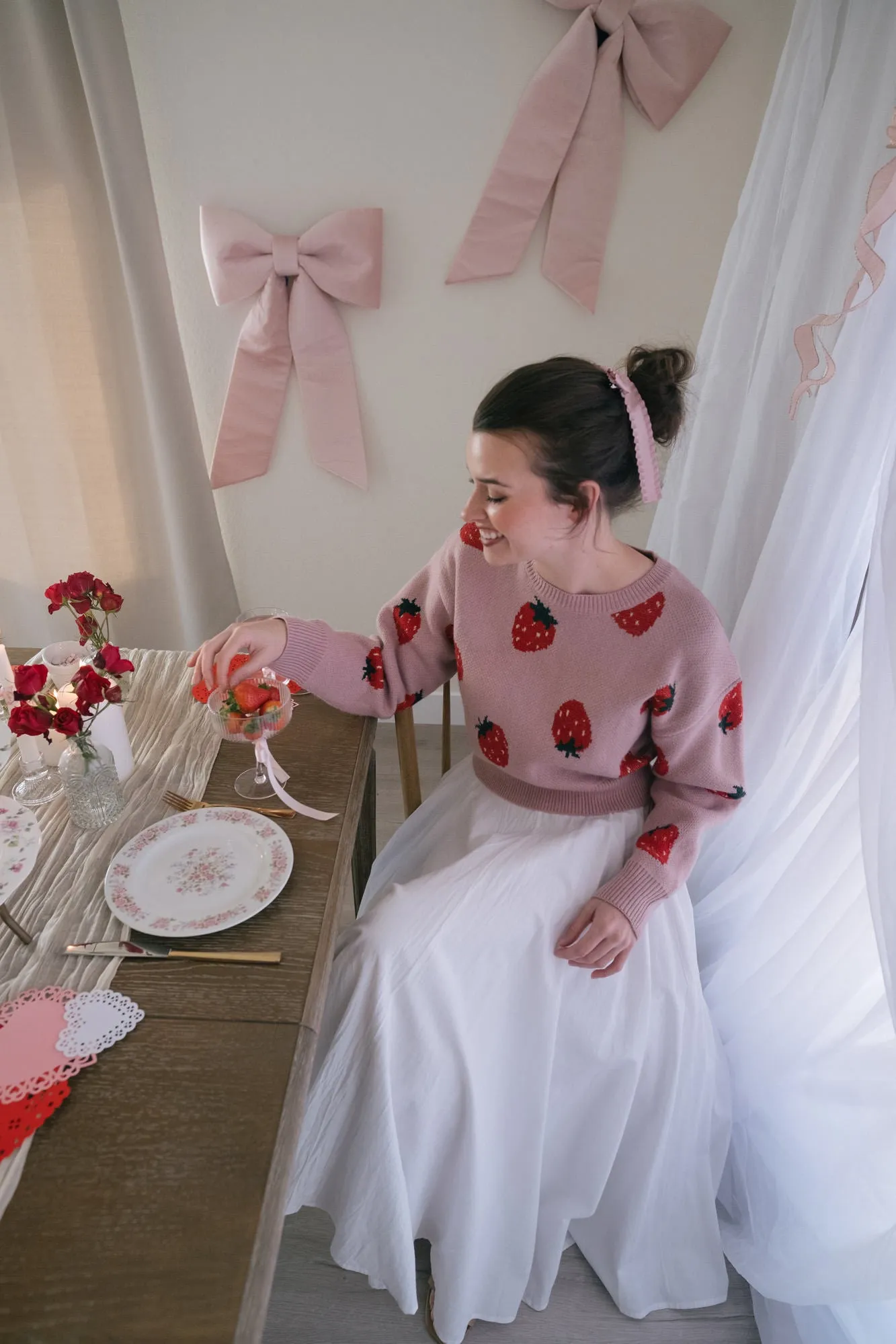 Jackie Strawberry Cropped Sweater sold by Morning Lavender product image thumbnail 2