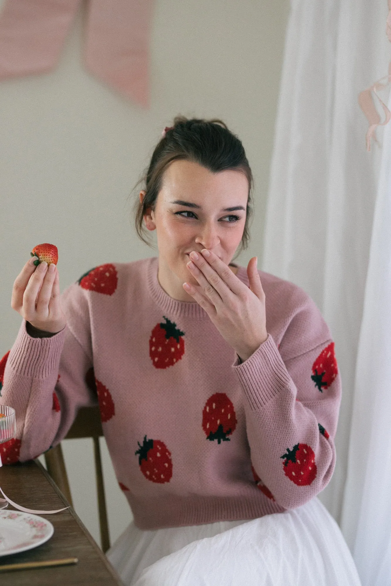 Jackie Strawberry Cropped Sweater sold by Morning Lavender product image thumbnail 4