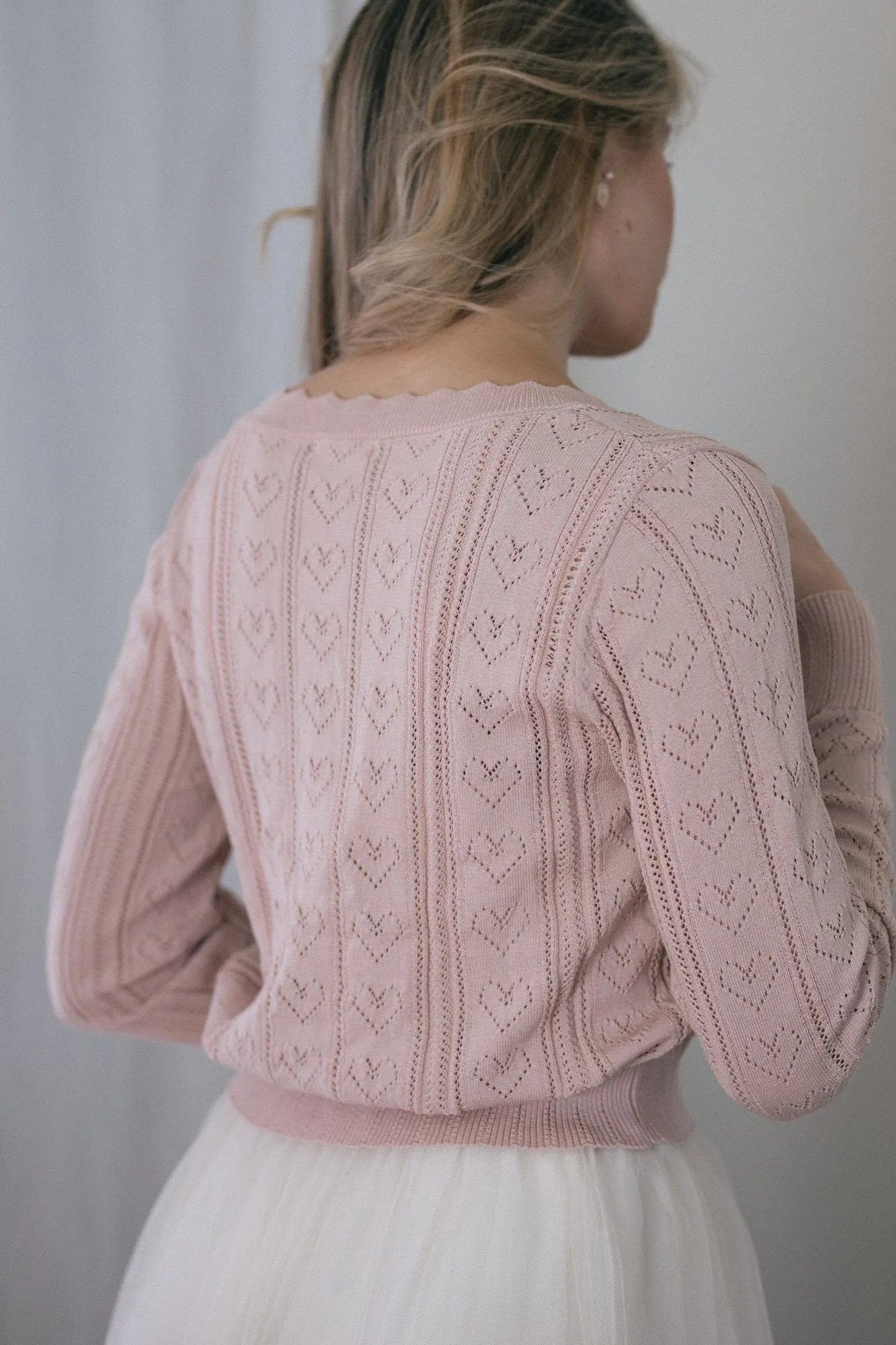 Hannah Heart Pointelle Cardigan sold by Morning Lavender product image thumbnail 4