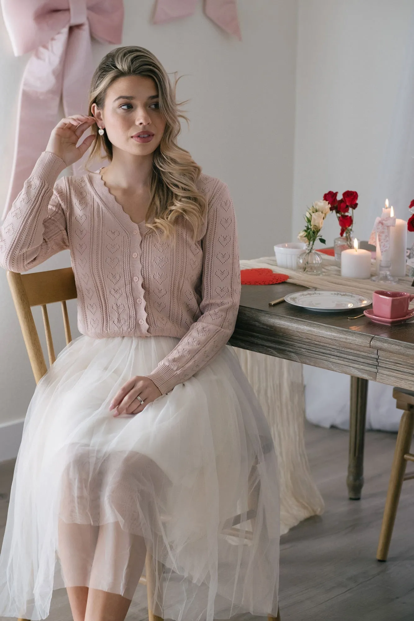 Hannah Heart Pointelle Cardigan sold by Morning Lavender product image thumbnail 5