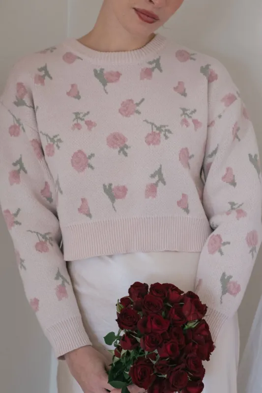 Hayden Floral Cropped Sweater sold by Morning Lavender
