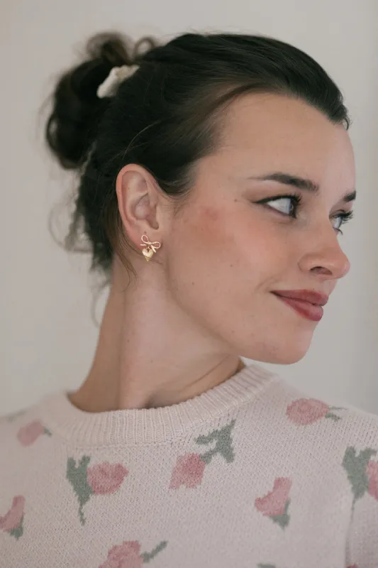 Caroline Bow & Heart Earrings sold by Morning Lavender