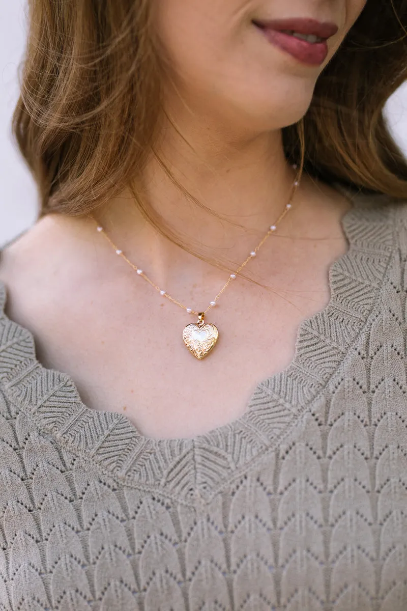 Noelle Pearl Locket Necklace sold by Morning Lavender product image thumbnail 3