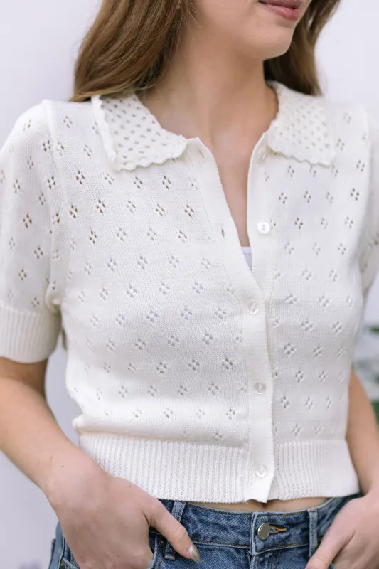 Vanessa Pointelle Knit Top sold by Morning Lavender