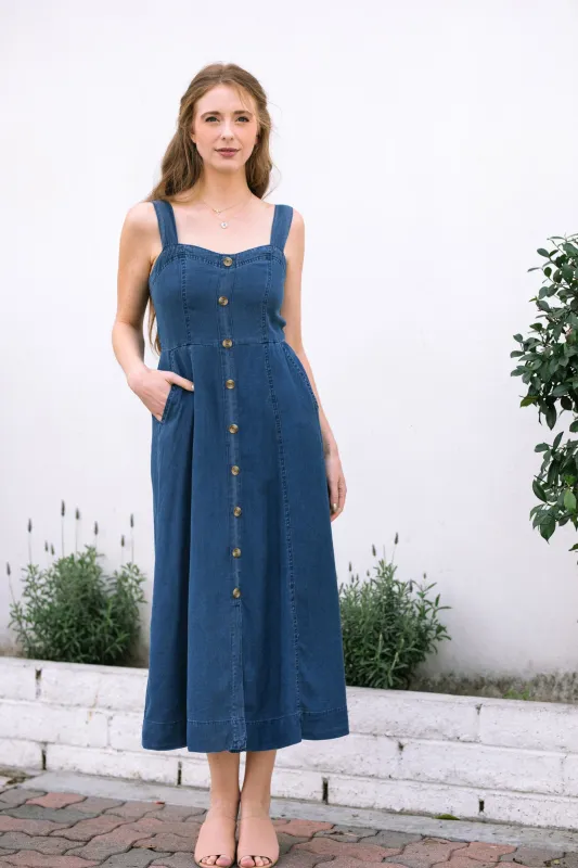 Belen Sweetheart Buttoned Dress sold by Morning Lavender