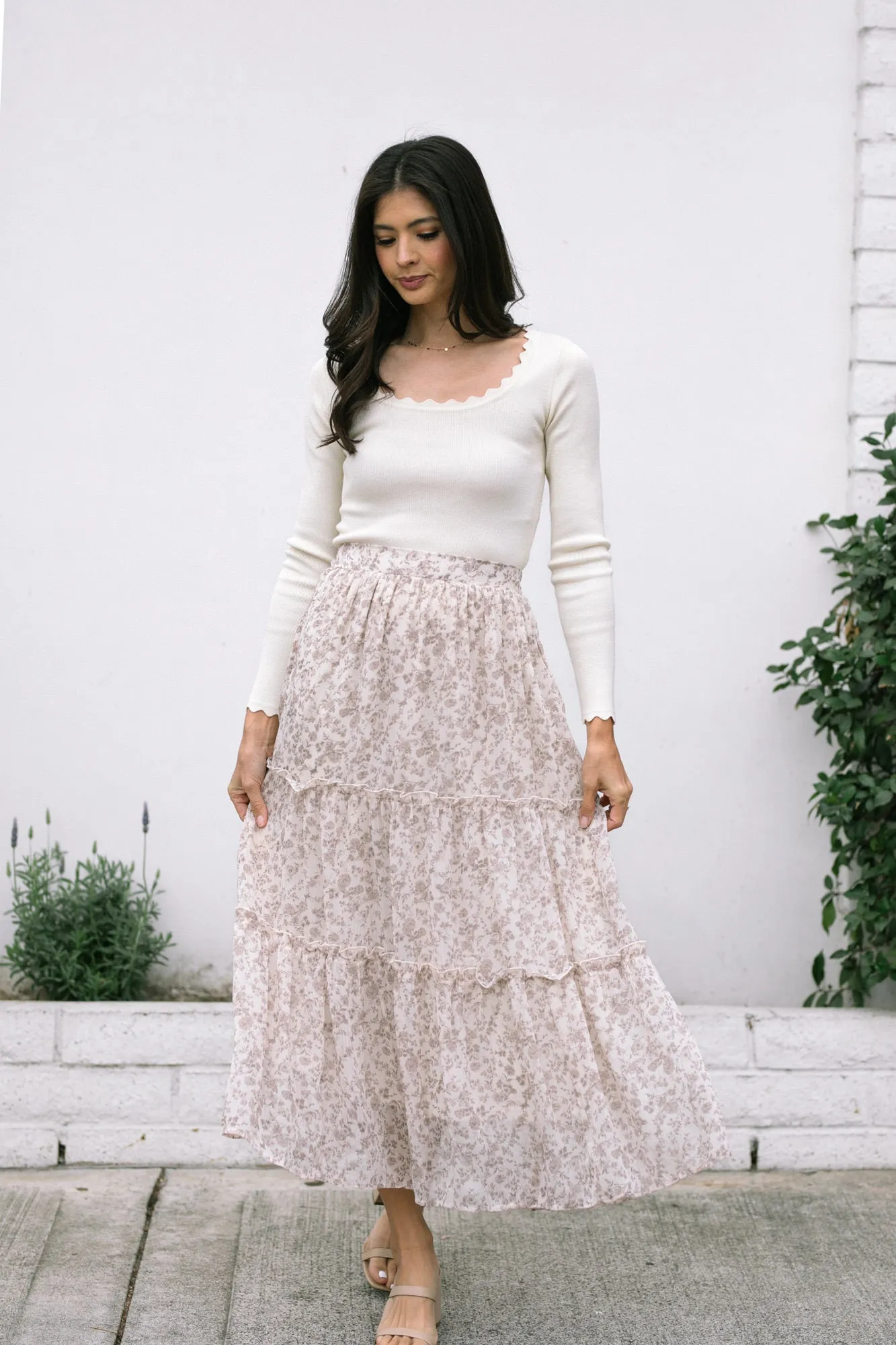 Perla Floral Tiered Skirt sold by Morning Lavender product image thumbnail 2