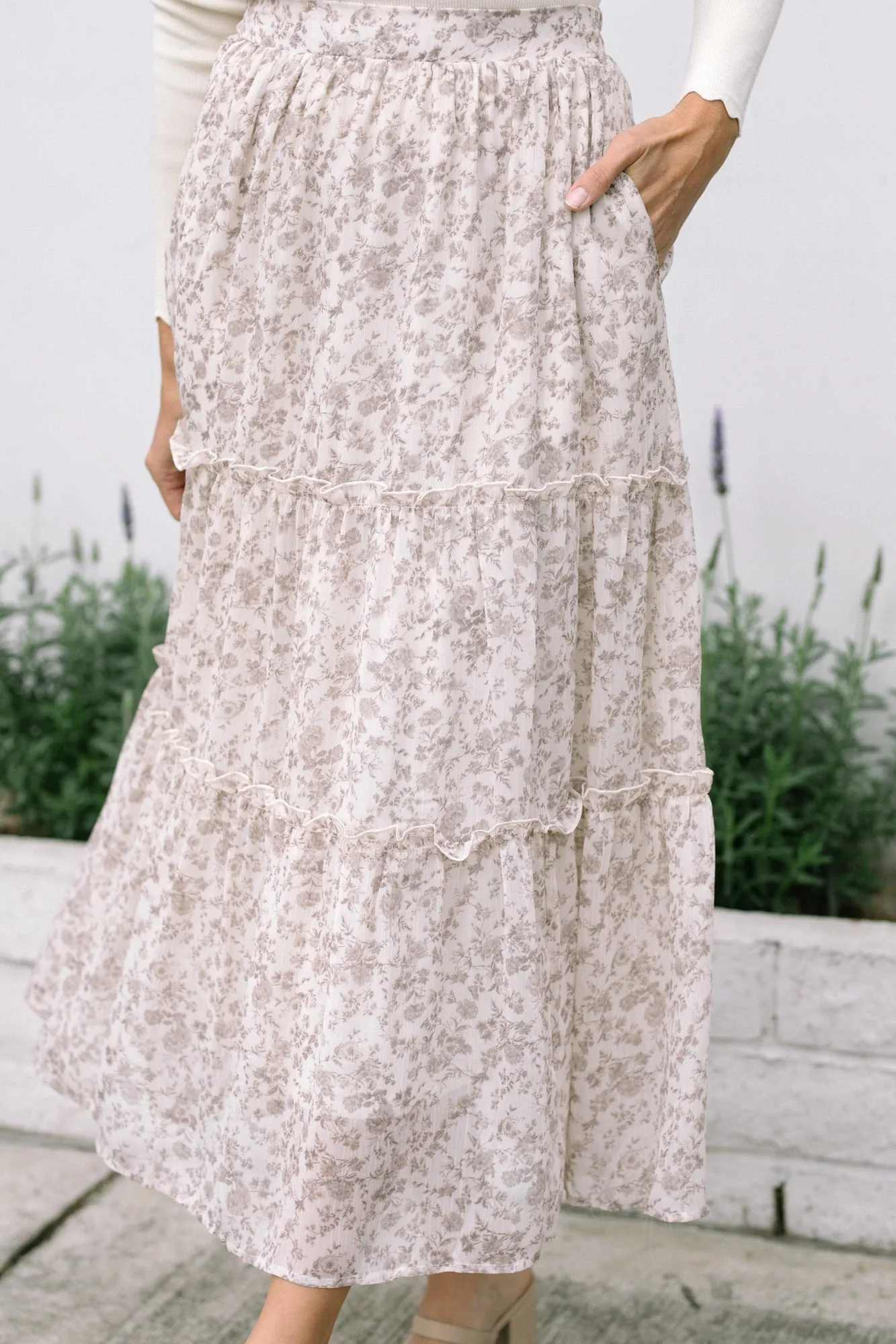 Perla Floral Tiered Skirt sold by Morning Lavender product image thumbnail 3