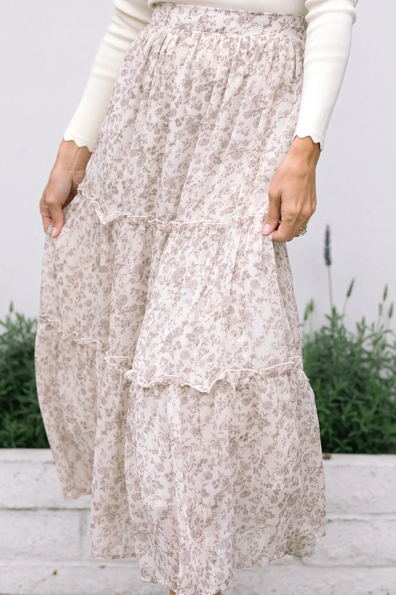 Perla Floral Tiered Skirt sold by Morning Lavender