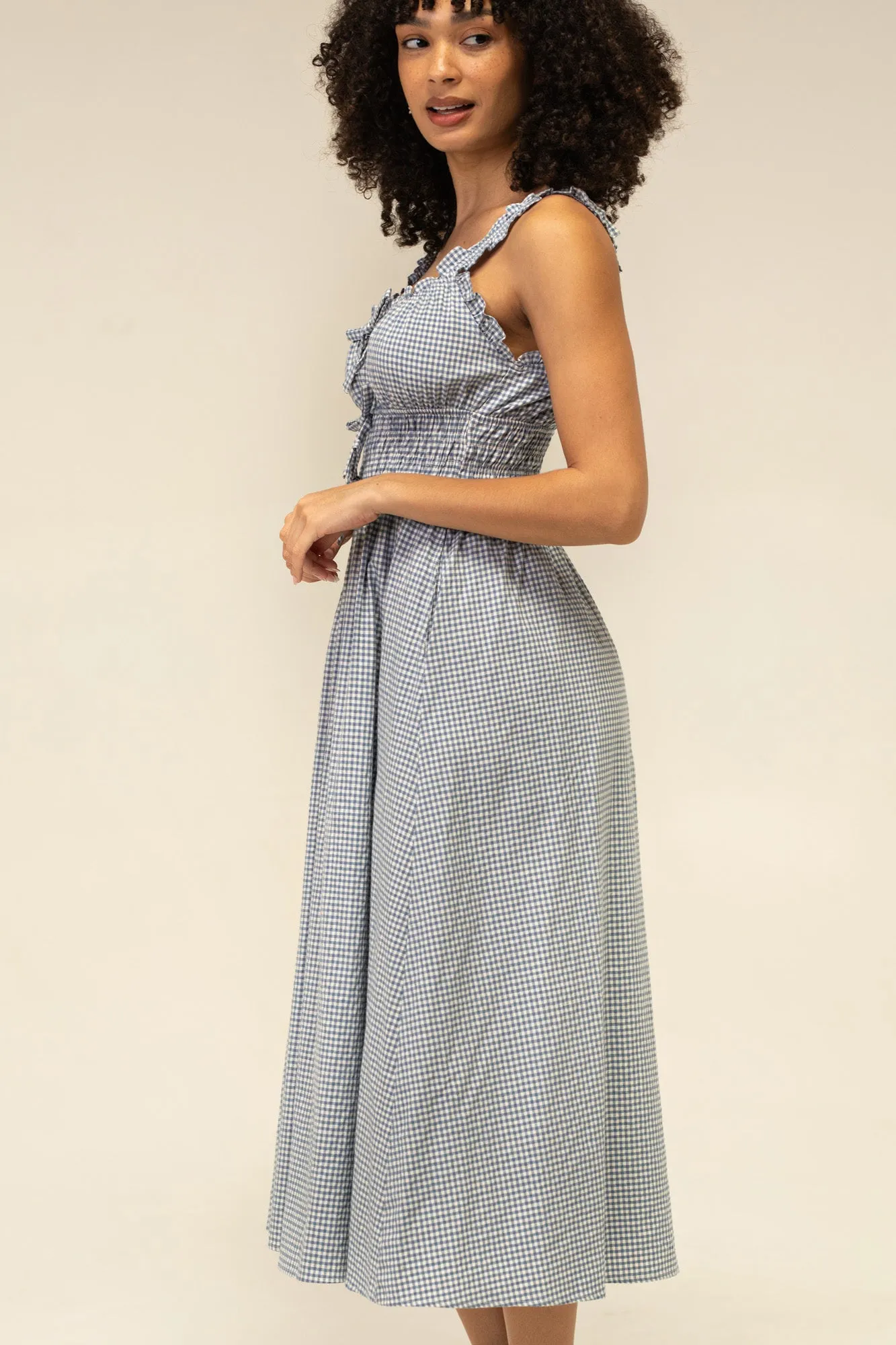 Camille Gingham Bow Dress sold by Morning Lavender product image thumbnail 5